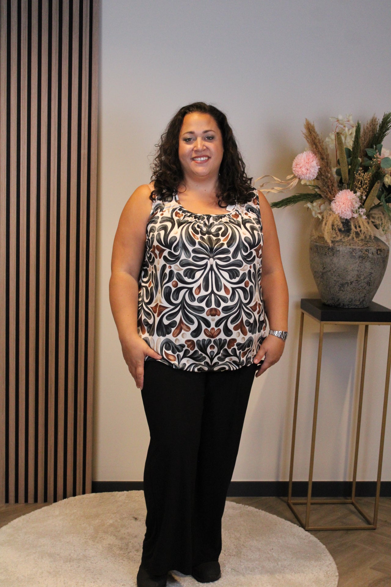 Dora | Bluse schwarz Langarm 52 bis 58