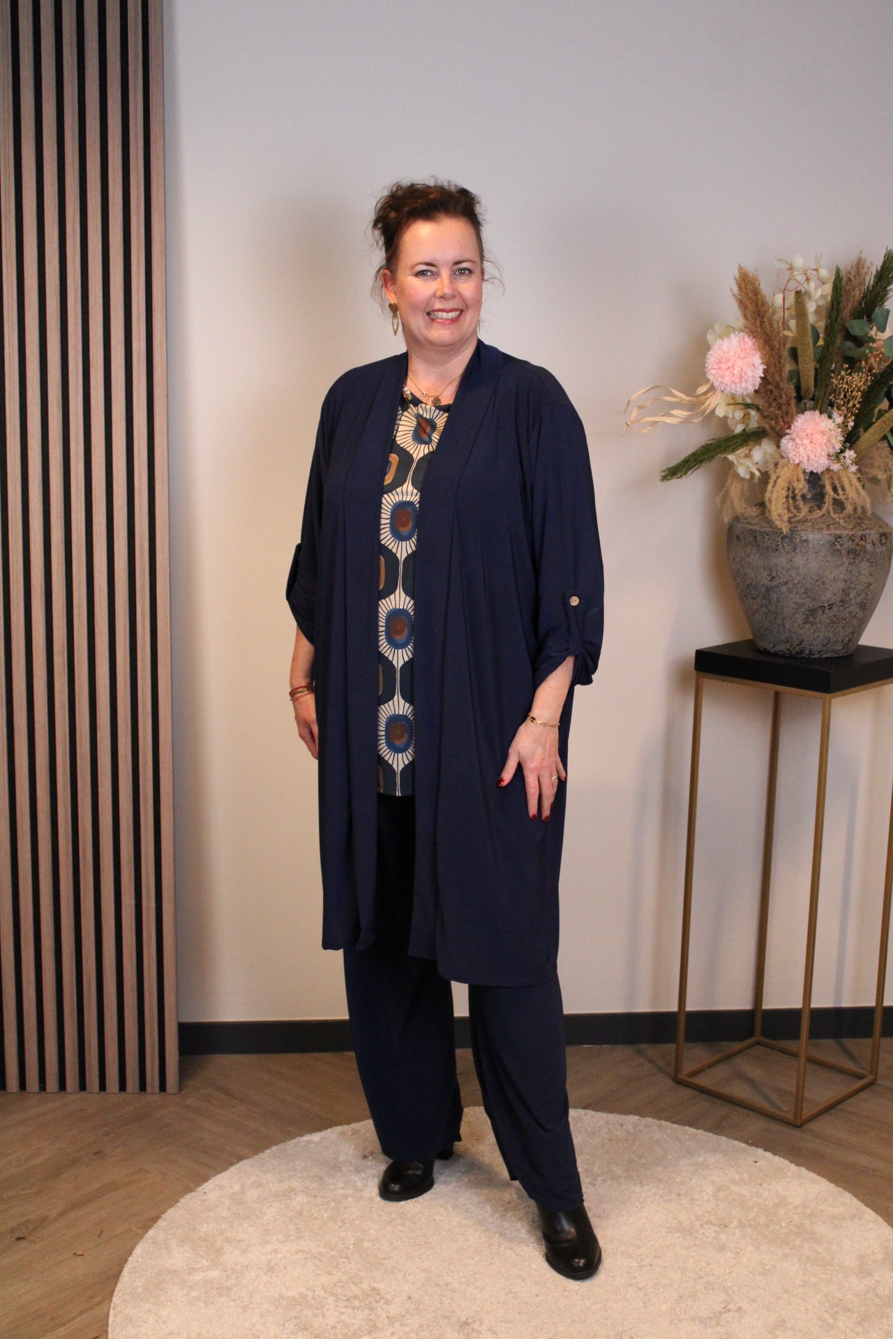 Evi | Dun vestje lang navy 48 t/m 52