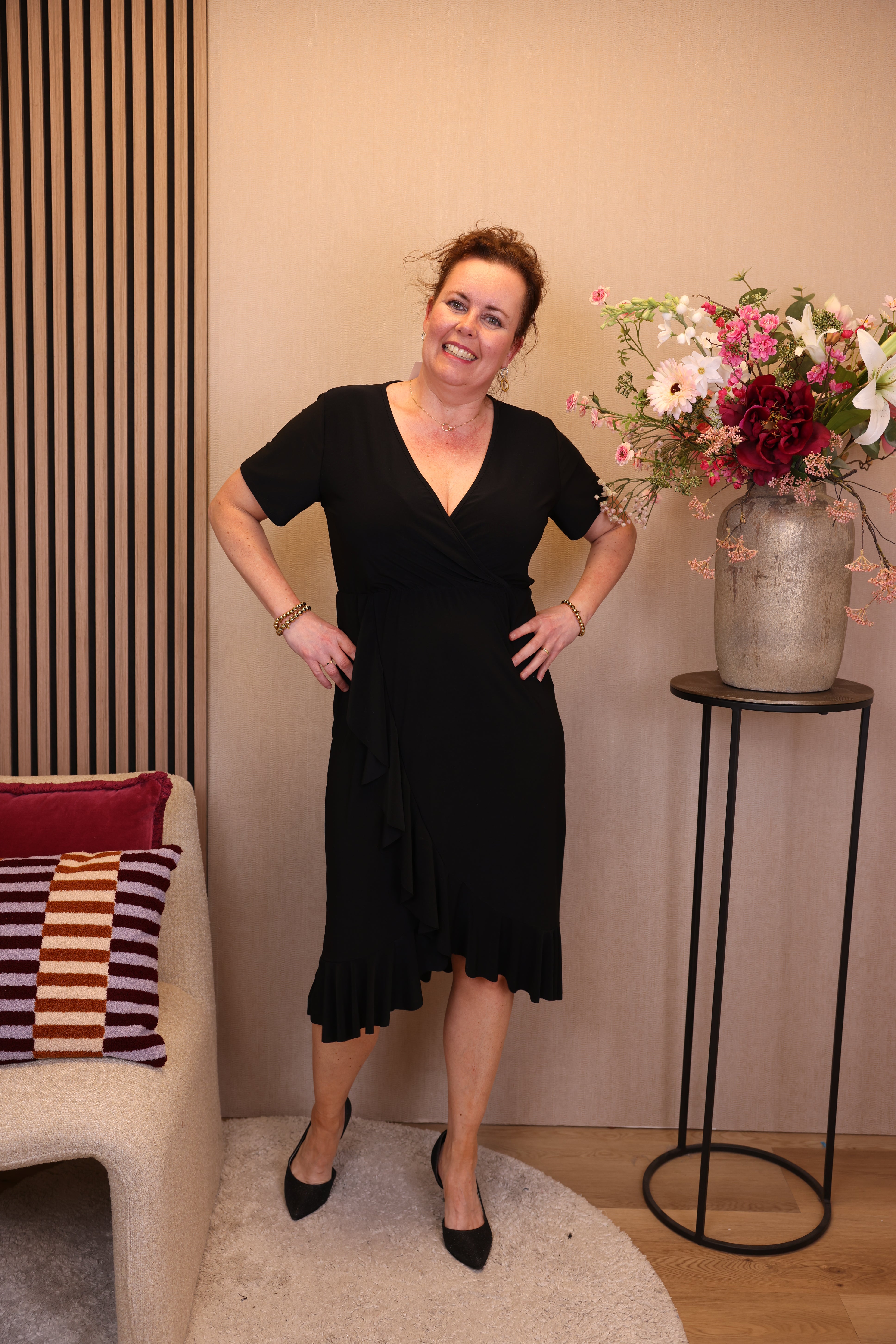 Dora | Bluse schwarz Langarm 52 bis 58
