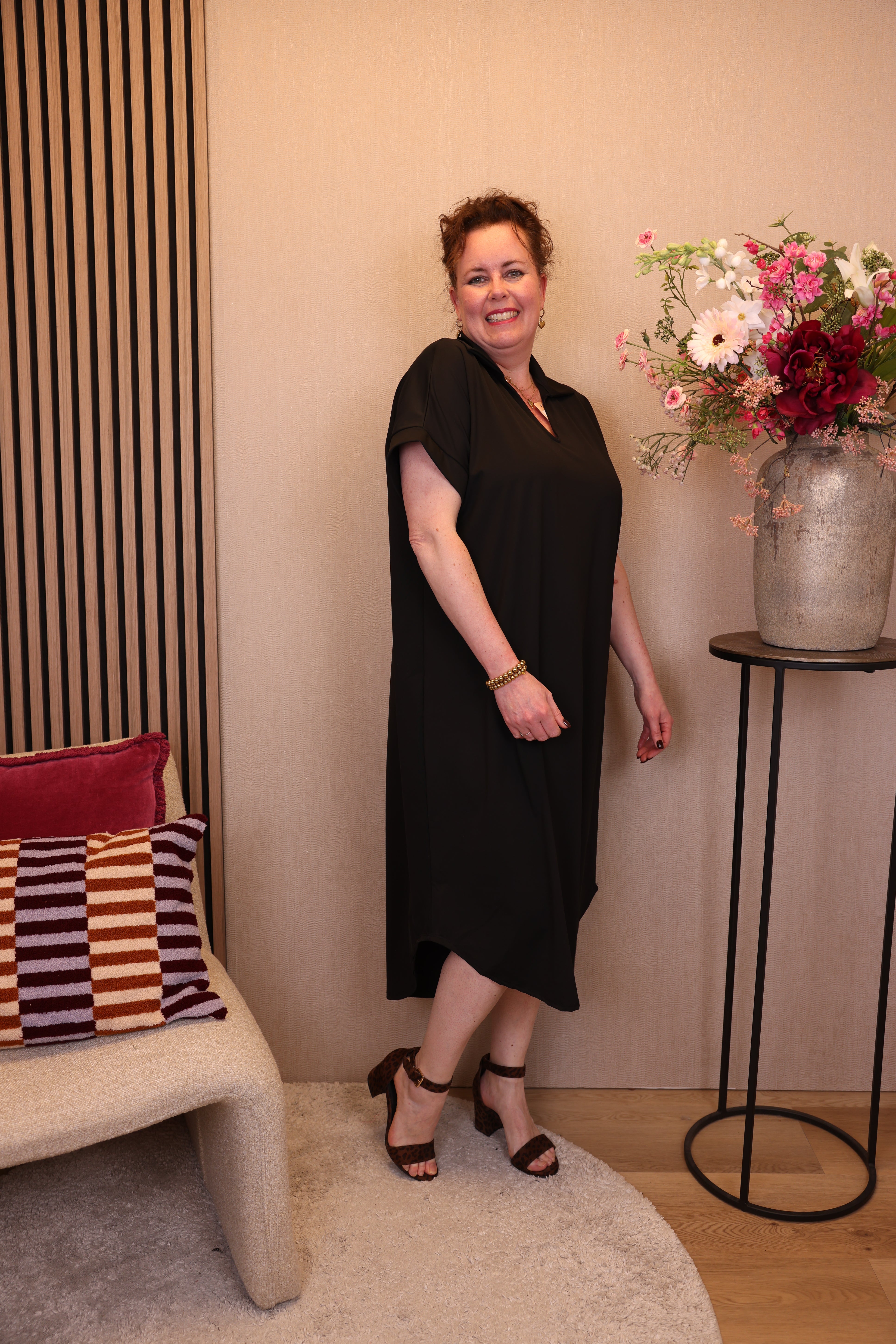Dora | Bluse schwarz Langarm 52 bis 58