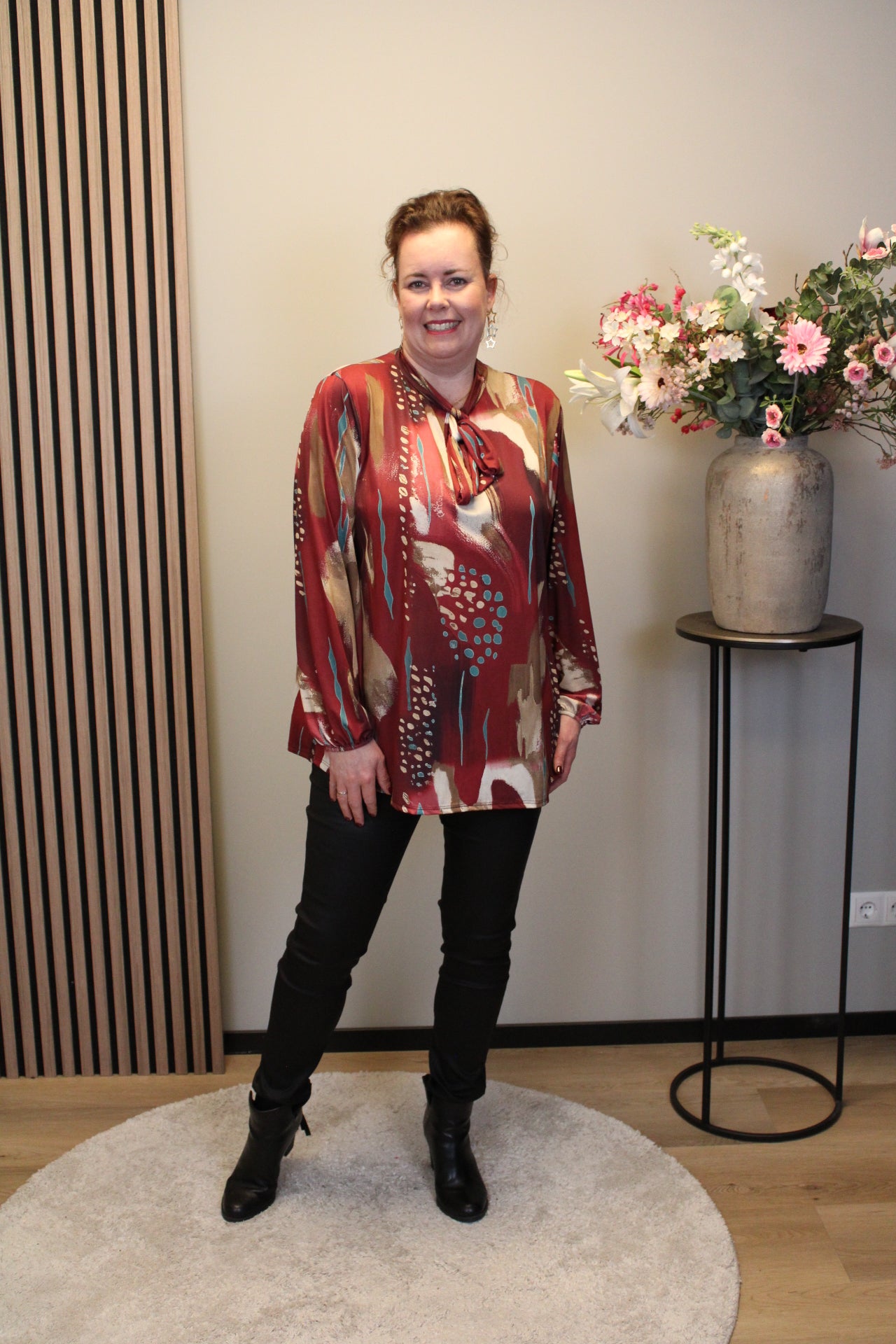 Dora | Bluse schwarz Langarm 52 bis 58