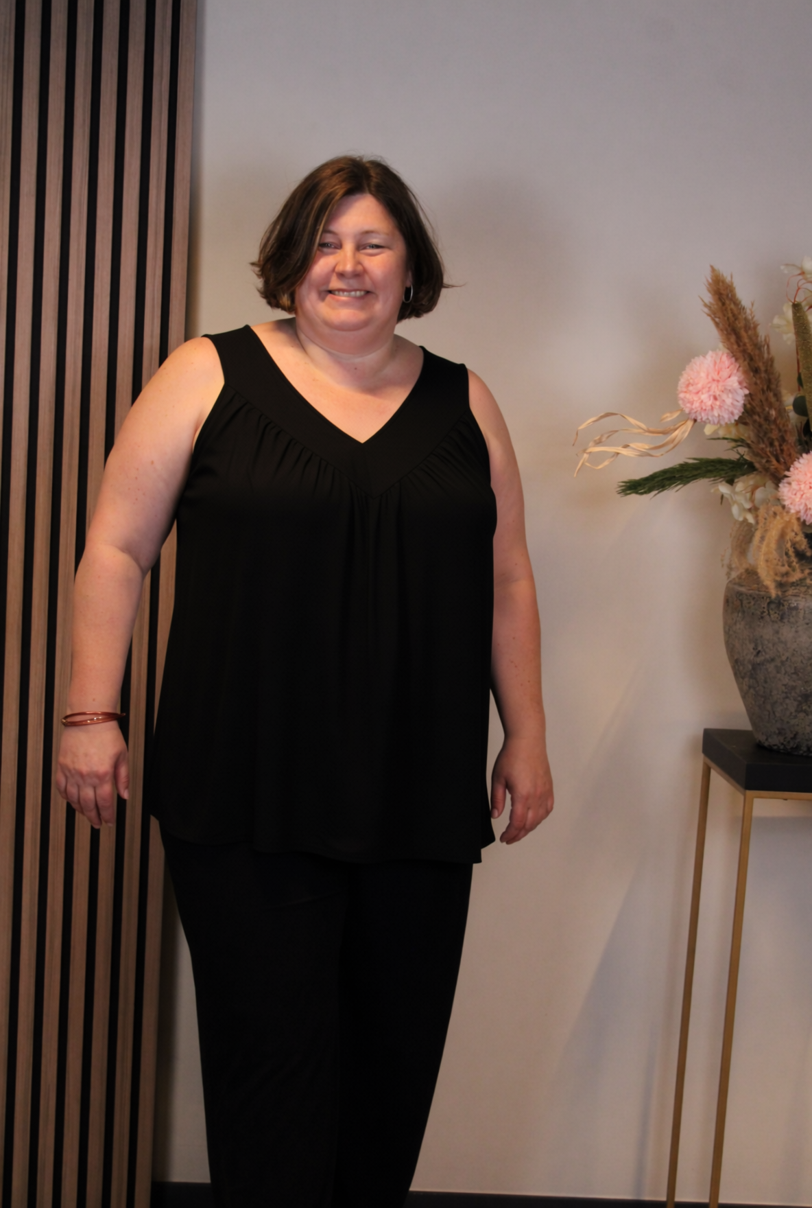 Dora | Bluse schwarz Langarm 52 bis 58