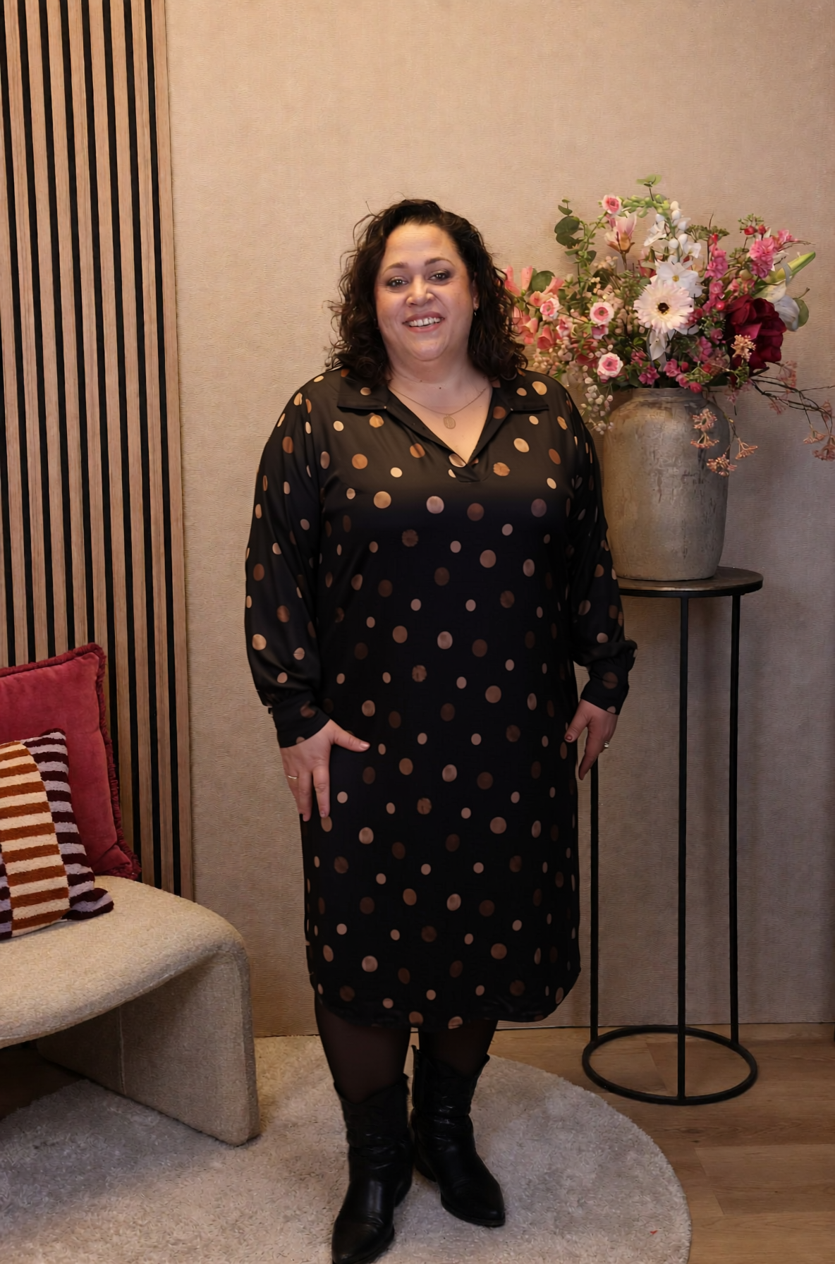Dora | Bluse schwarz Langarm 52 bis 58
