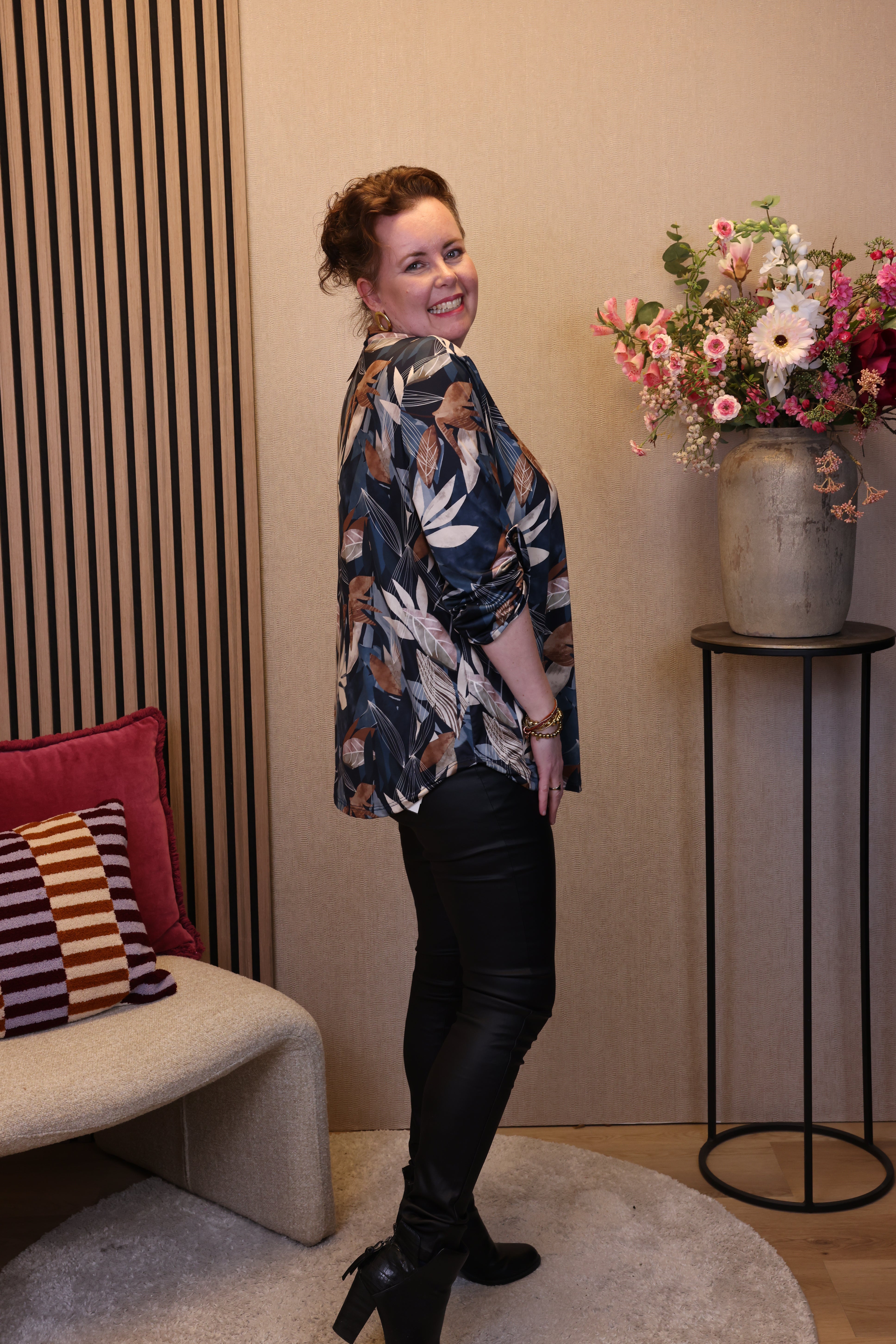 Dora | Bluse schwarz Langarm 52 bis 58