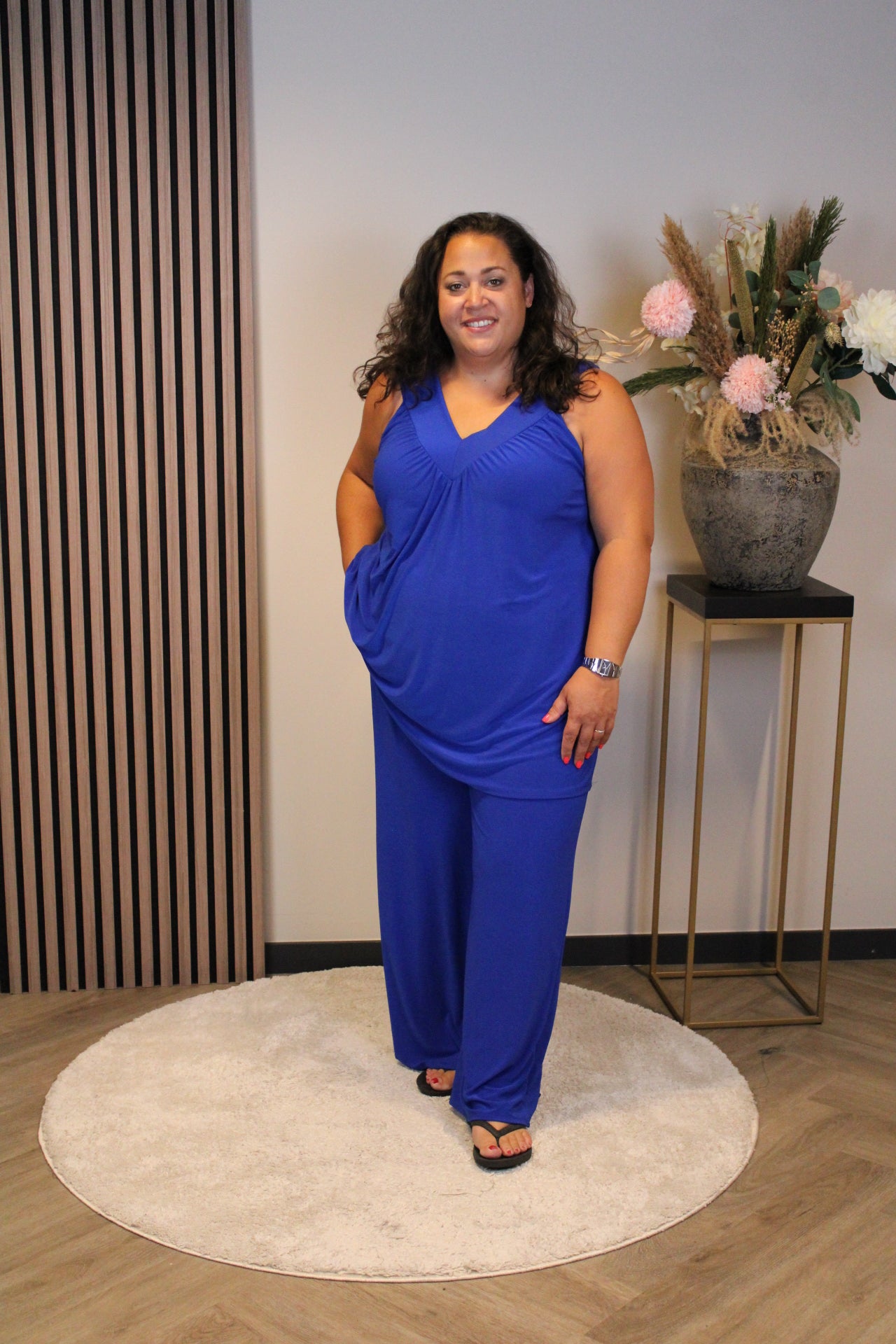 Ellen | Kobaltblaue Hose mit Taschen 48 bis 54