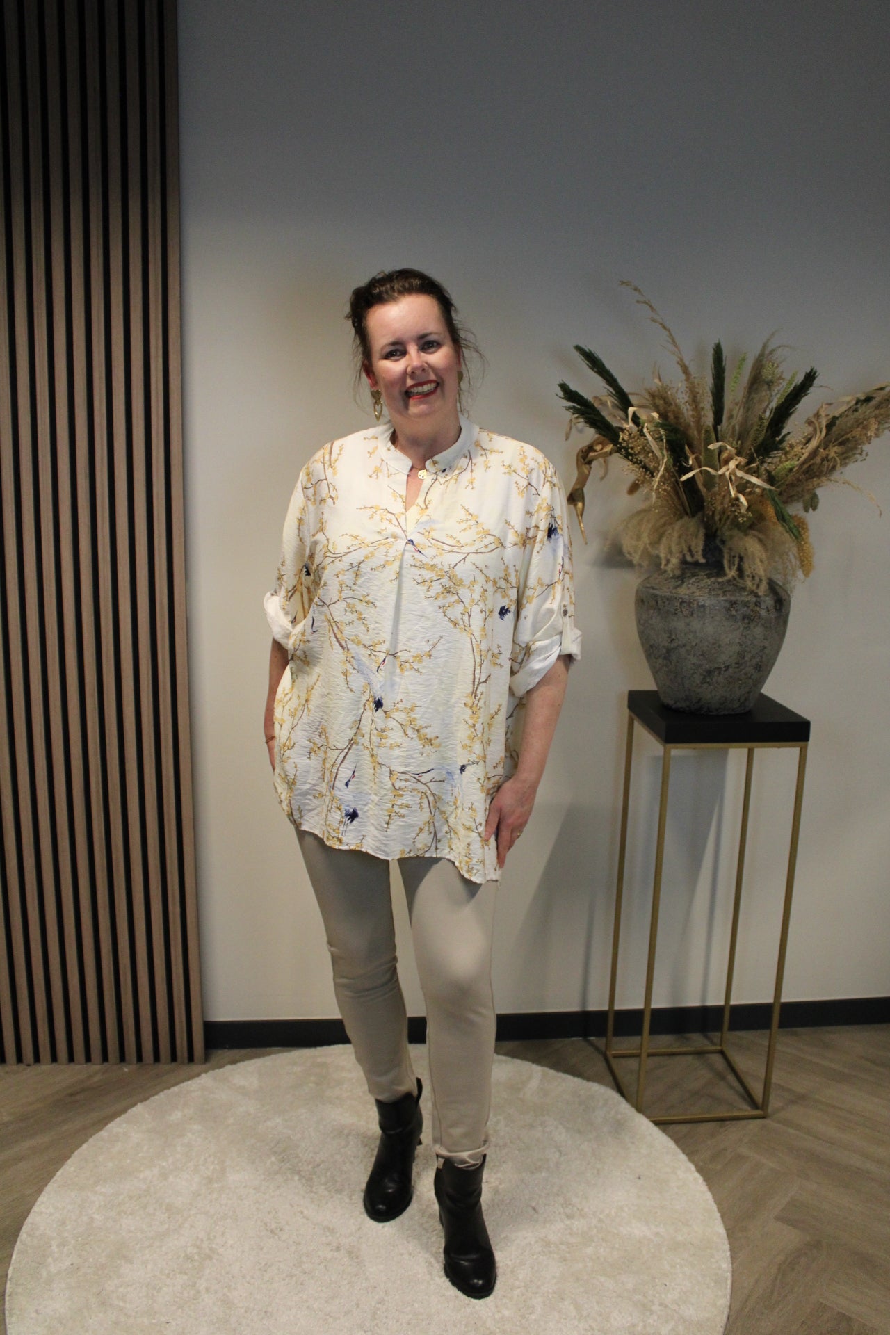 Bequeme Stretchhose in Beige