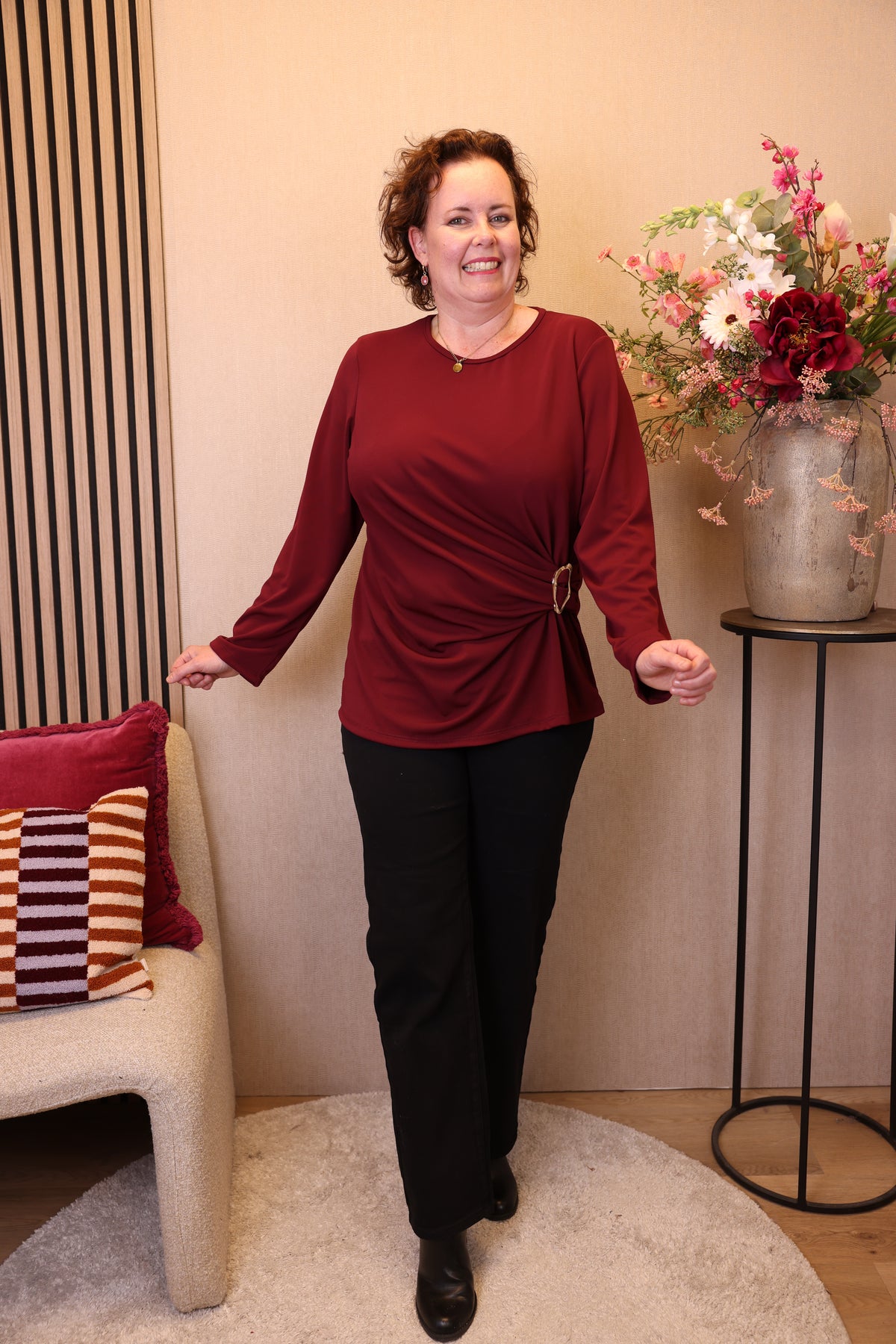 Dora | Bluse schwarz Langarm 52 bis 58