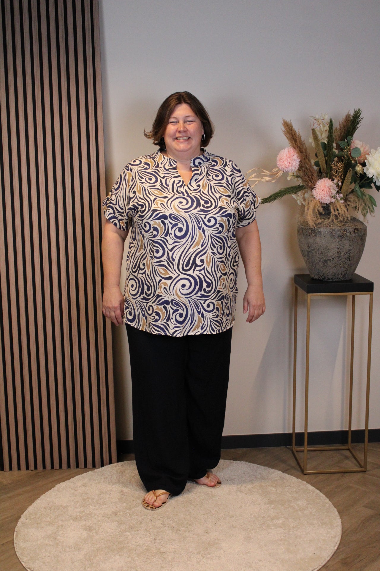 Dora | Bluse schwarz Langarm 52 bis 58