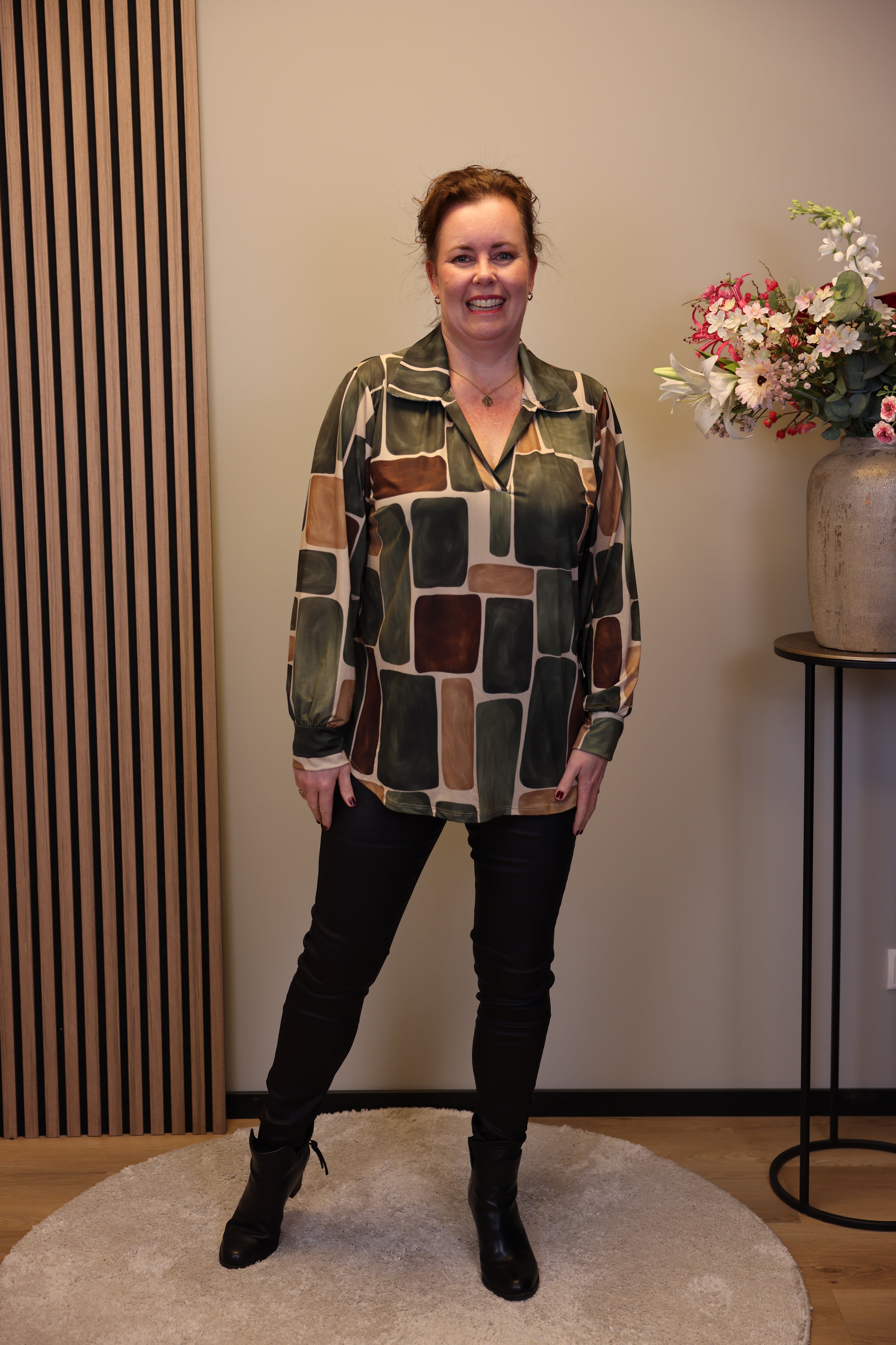 Dora | Bluse schwarz Langarm 52 bis 58