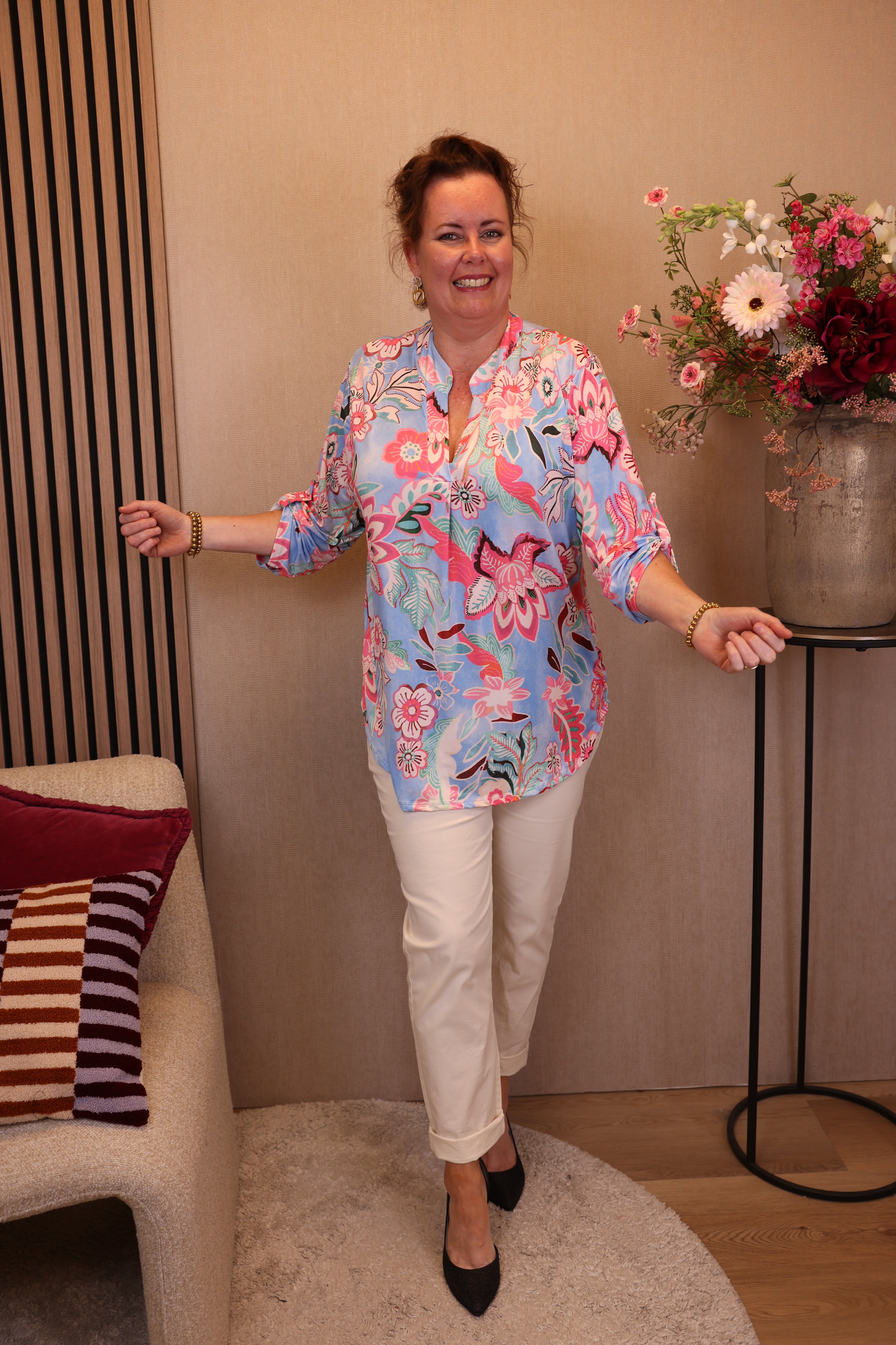 Dora | Bluse schwarz Langarm 52 bis 58