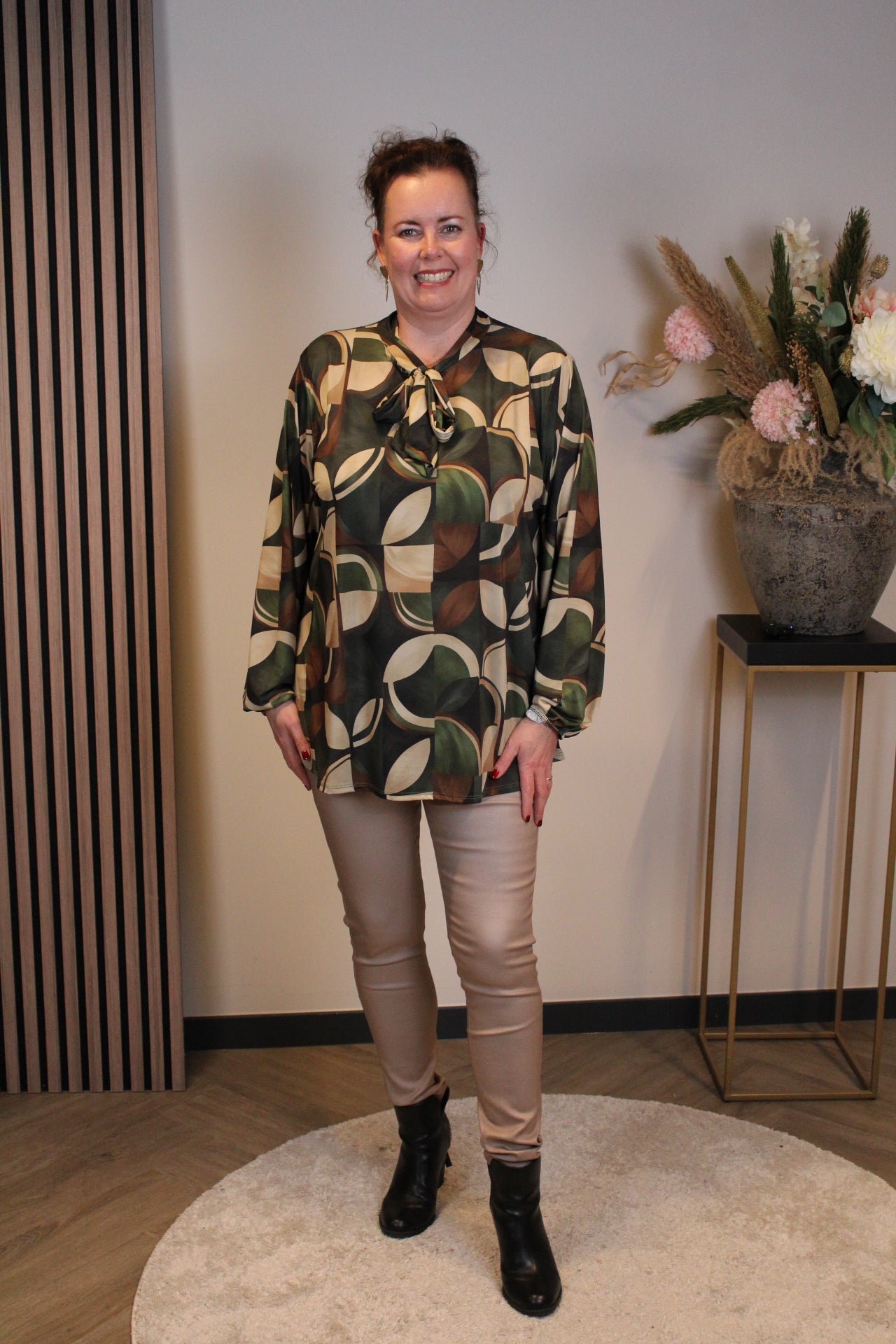 Miekje | Bluse braun Langarm 38 bis 48
