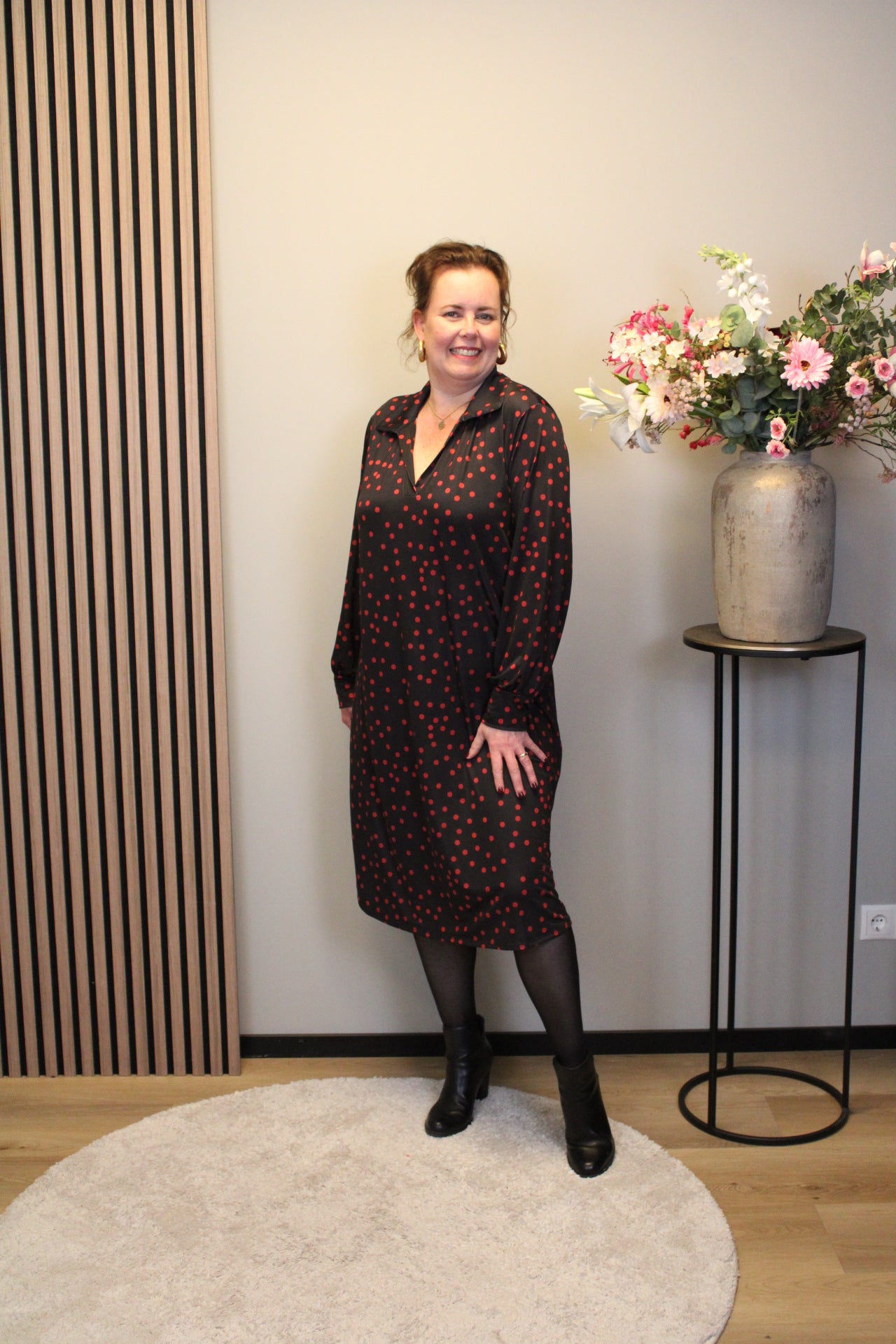 Christa | Grünes Kleid mit langen Ärmeln, Größe 38 bis 44