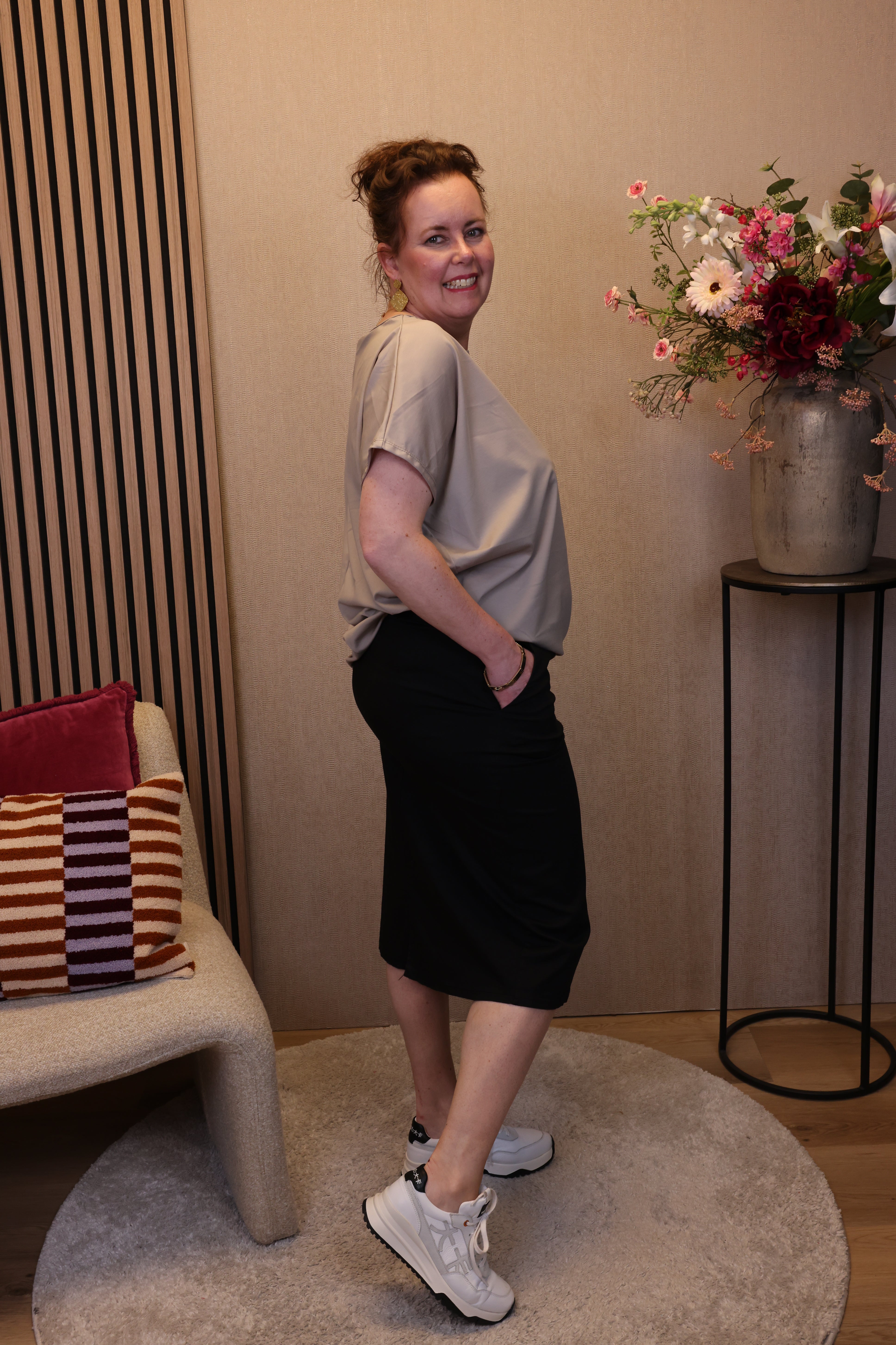 Dora | Bluse schwarz Langarm 52 bis 58
