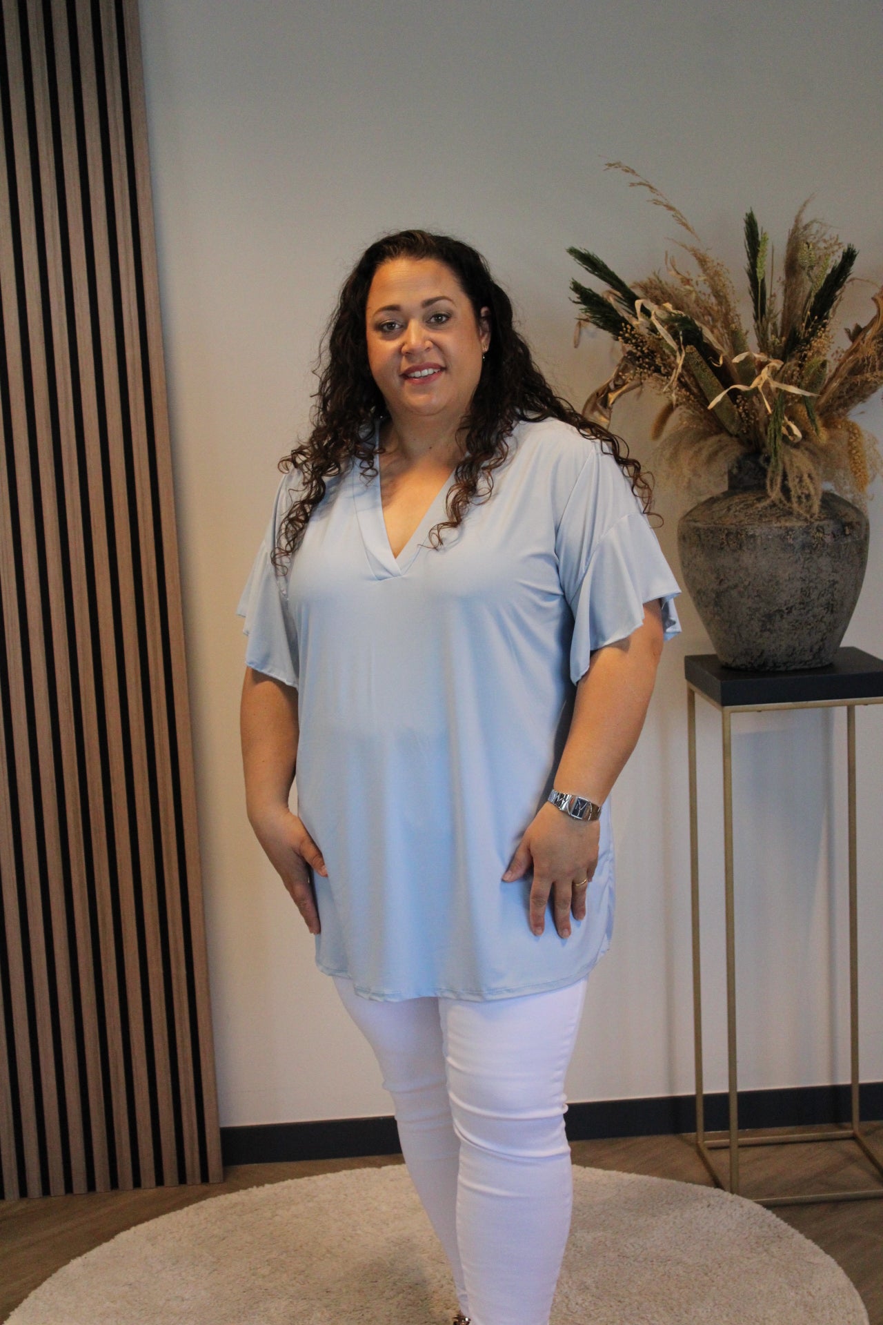 Mayra | Bluse babyblau 48 bis 52