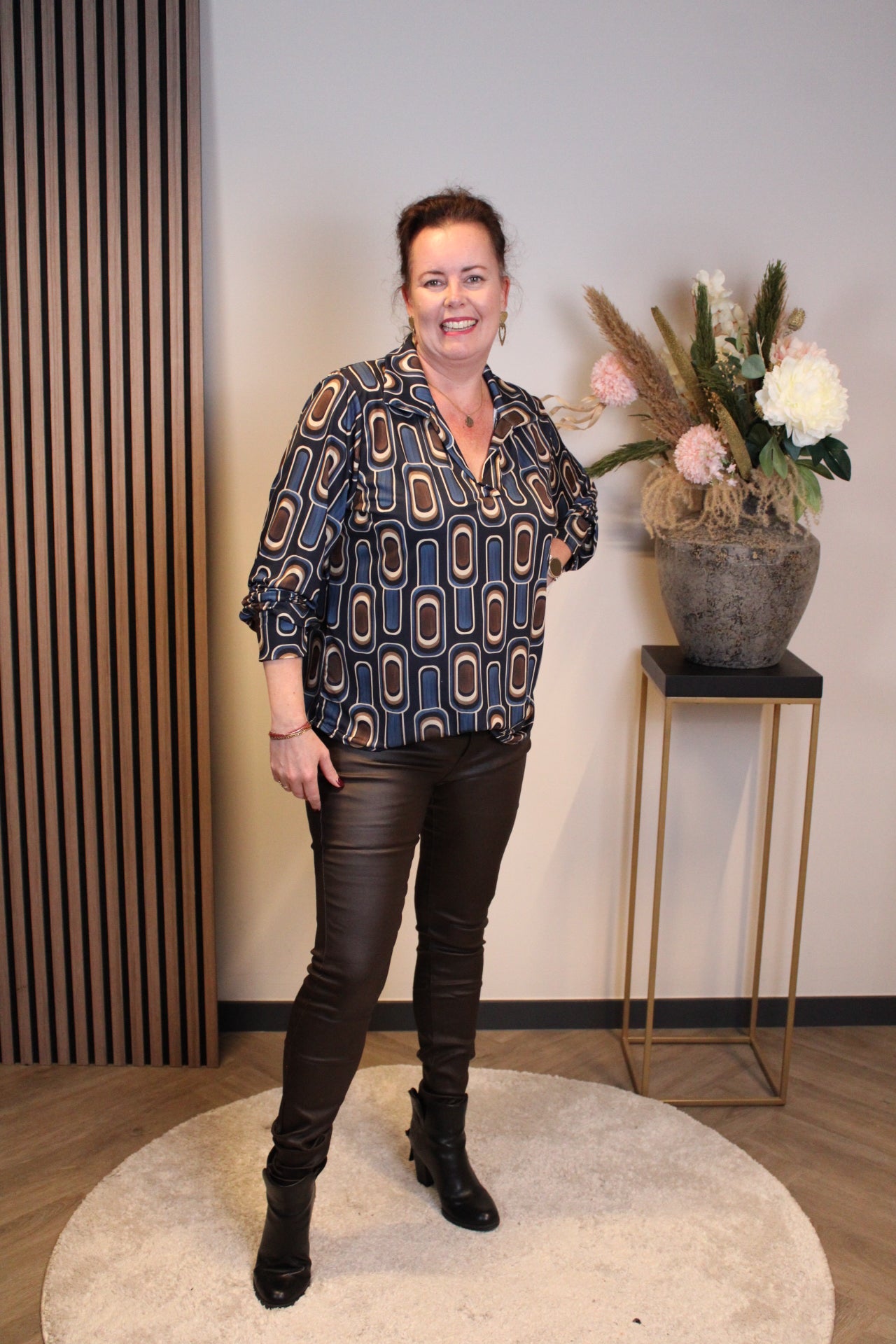 Nala | Broek lerenlook choco 38 - 50
