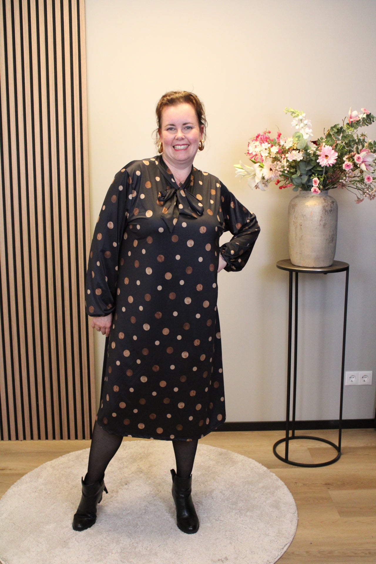 Christa | Grünes Kleid mit langen Ärmeln, Größe 38 bis 44