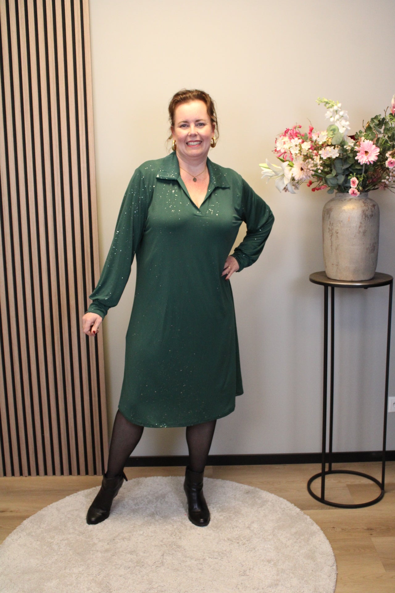 Marise | Blaues Langarmkleid 46 bis 50