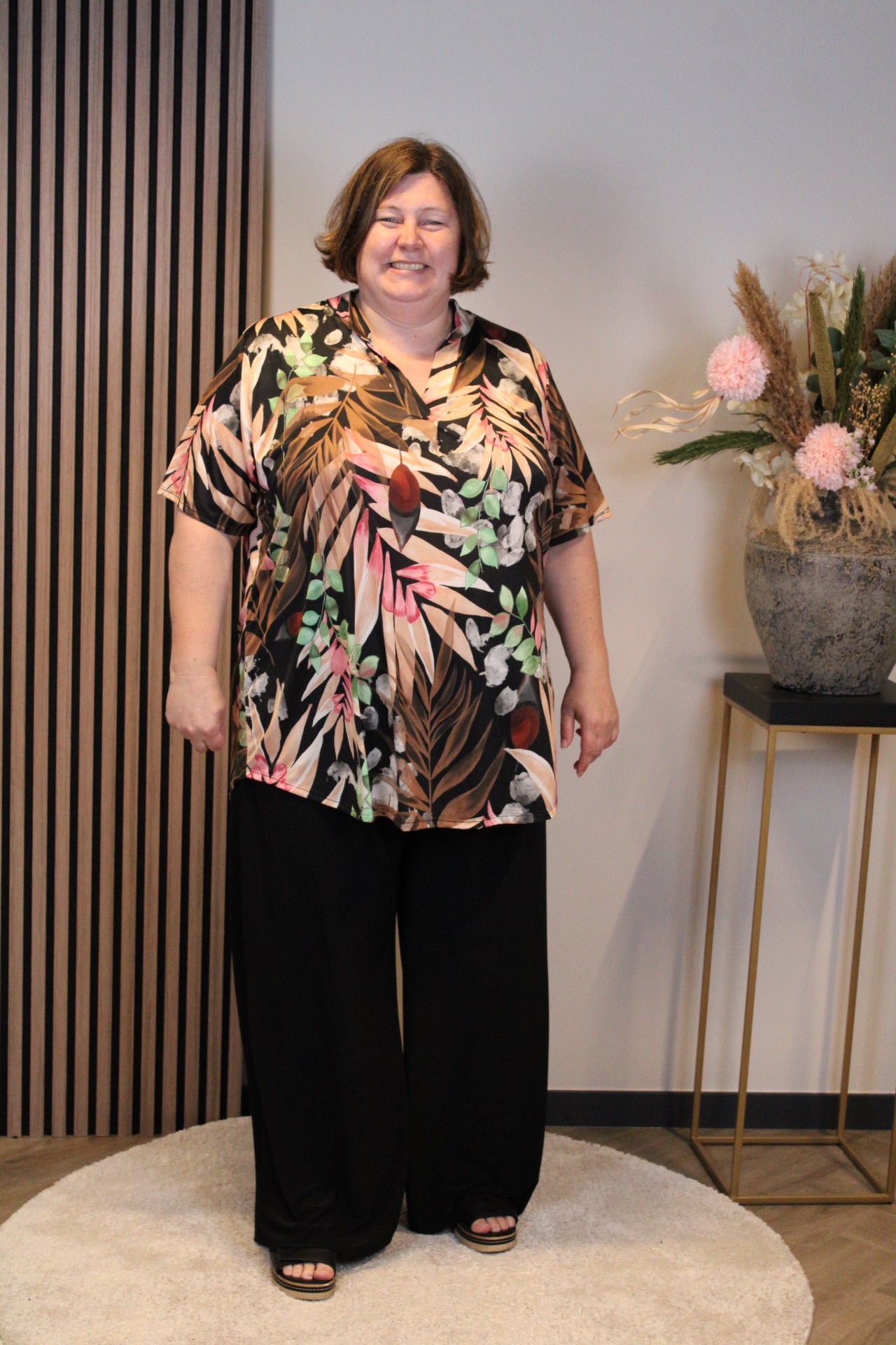 Dora | Bluse schwarz Langarm 52 bis 58