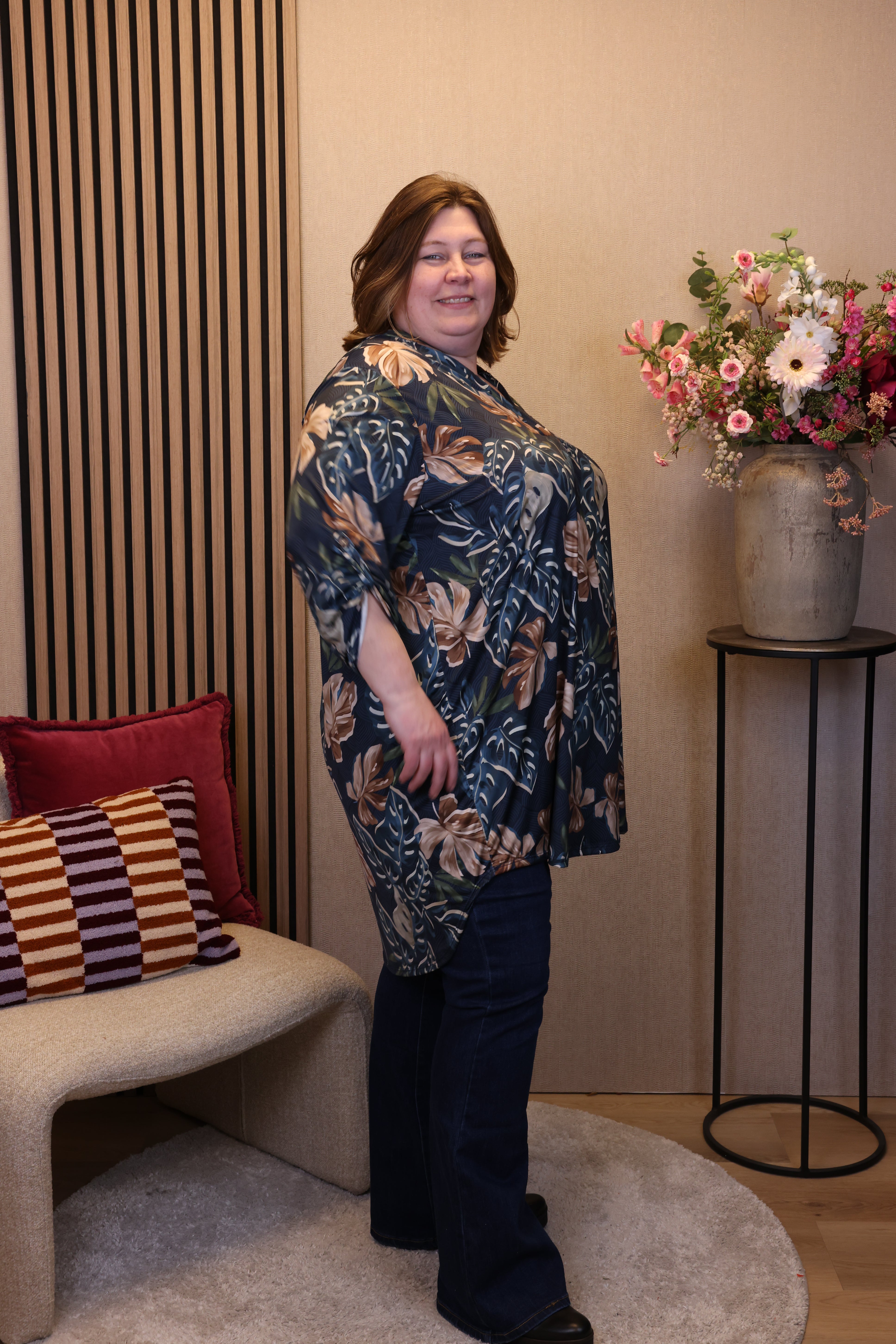 Dora | Bluse schwarz Langarm 52 bis 58