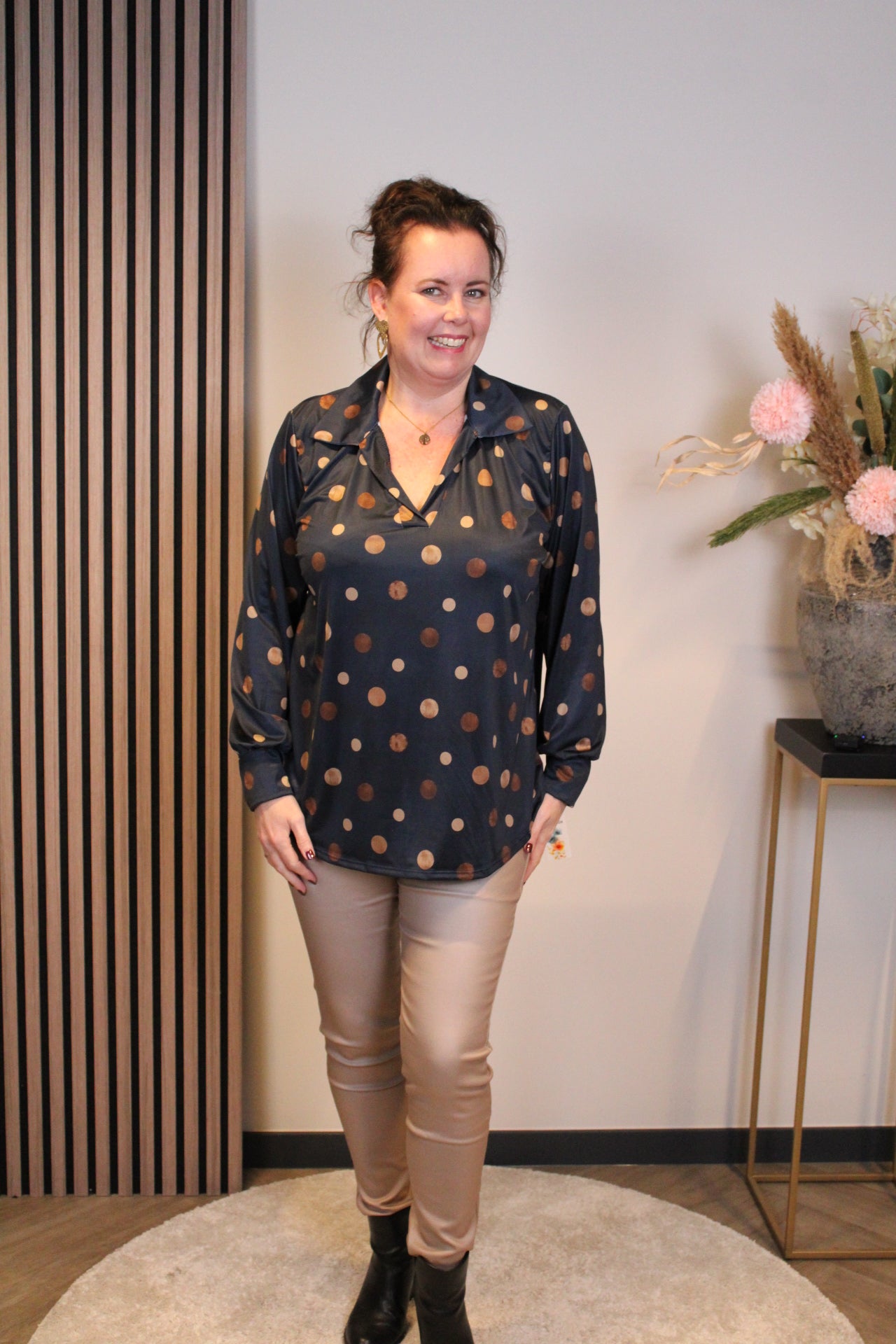 Verona | Bluse mit Kragen blau 48 bis 52