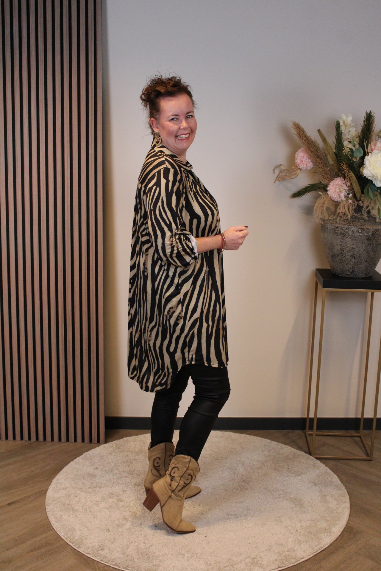 Dora | Bluse schwarz Langarm 52 bis 58