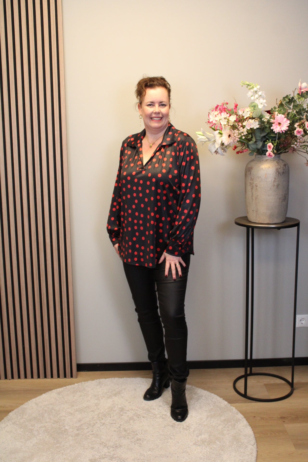 Dora | Bluse schwarz Langarm 52 bis 58
