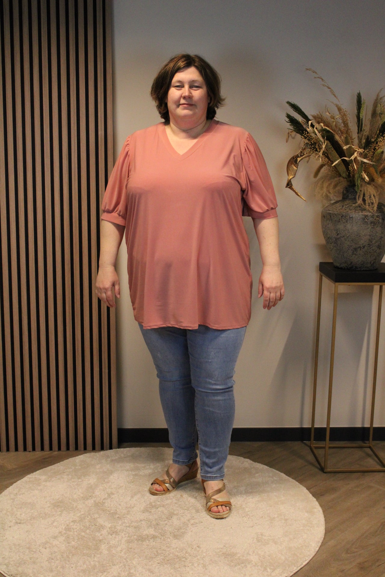 Fay | Bluse altrosa Kurzarm 52 bis 58