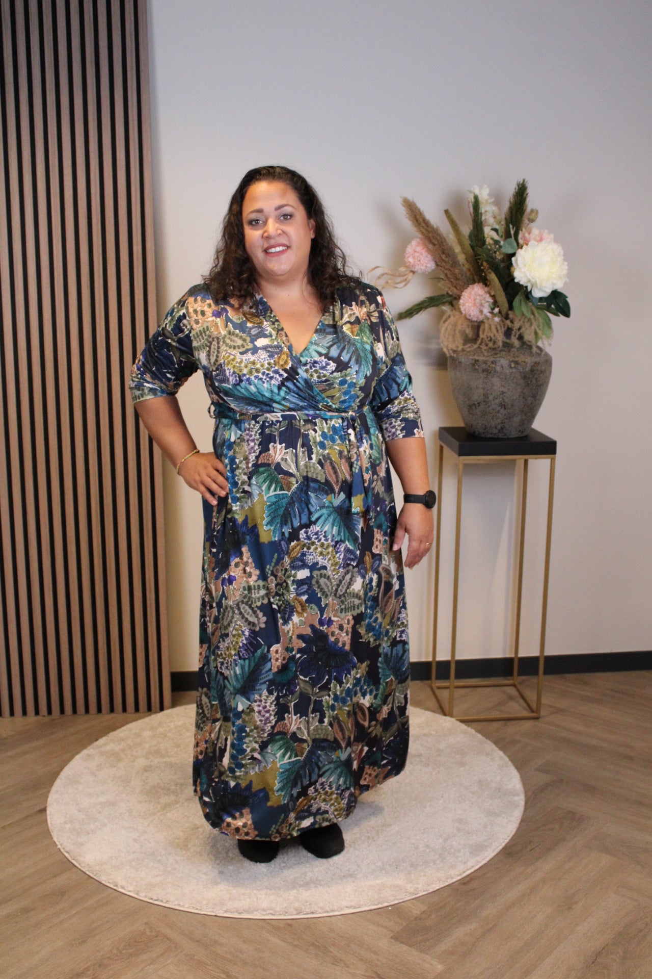 Christa | Kleid blau Langarm 46 bis 50