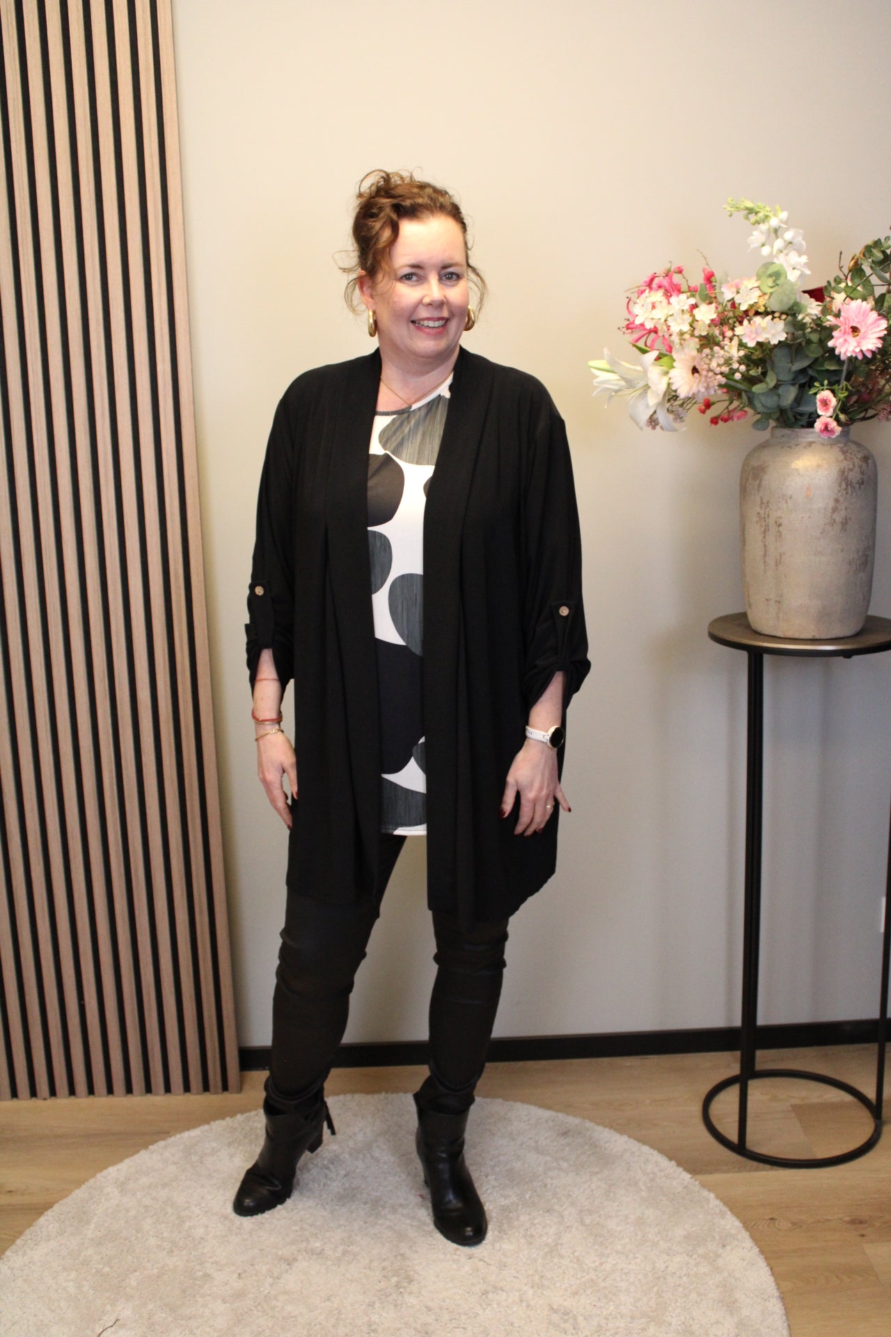 Dora | Bluse schwarz Langarm 52 bis 58