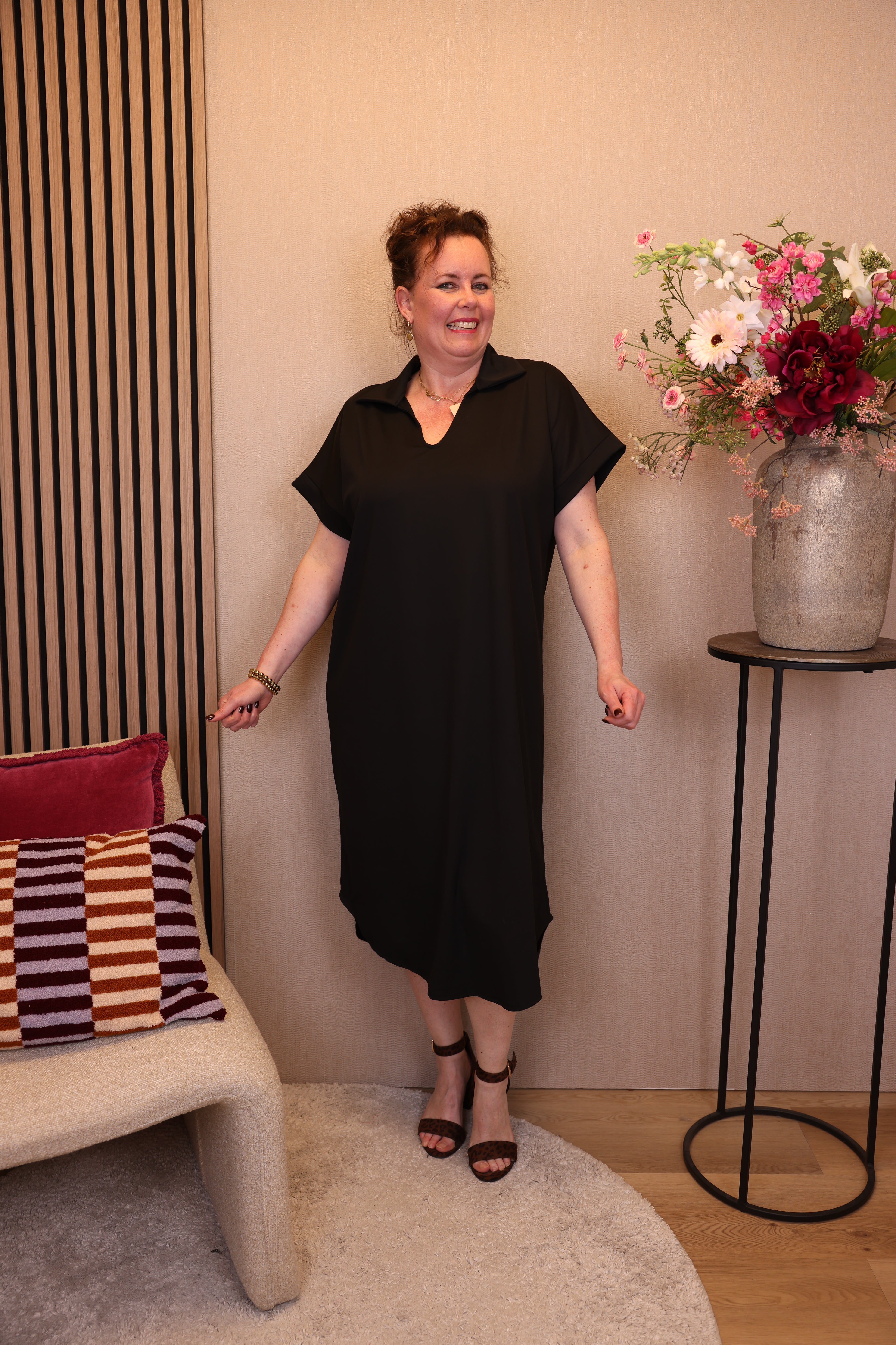 Dora | Bluse schwarz Langarm 52 bis 58
