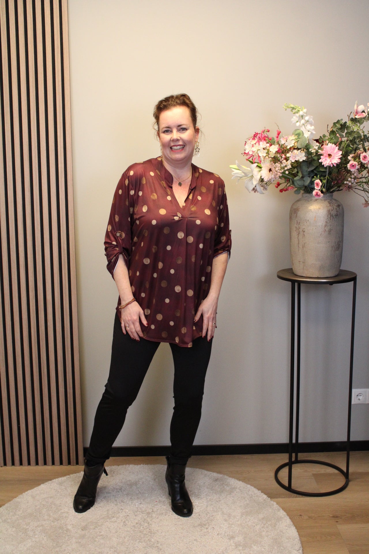 Dora | Bluse schwarz Langarm 52 bis 58