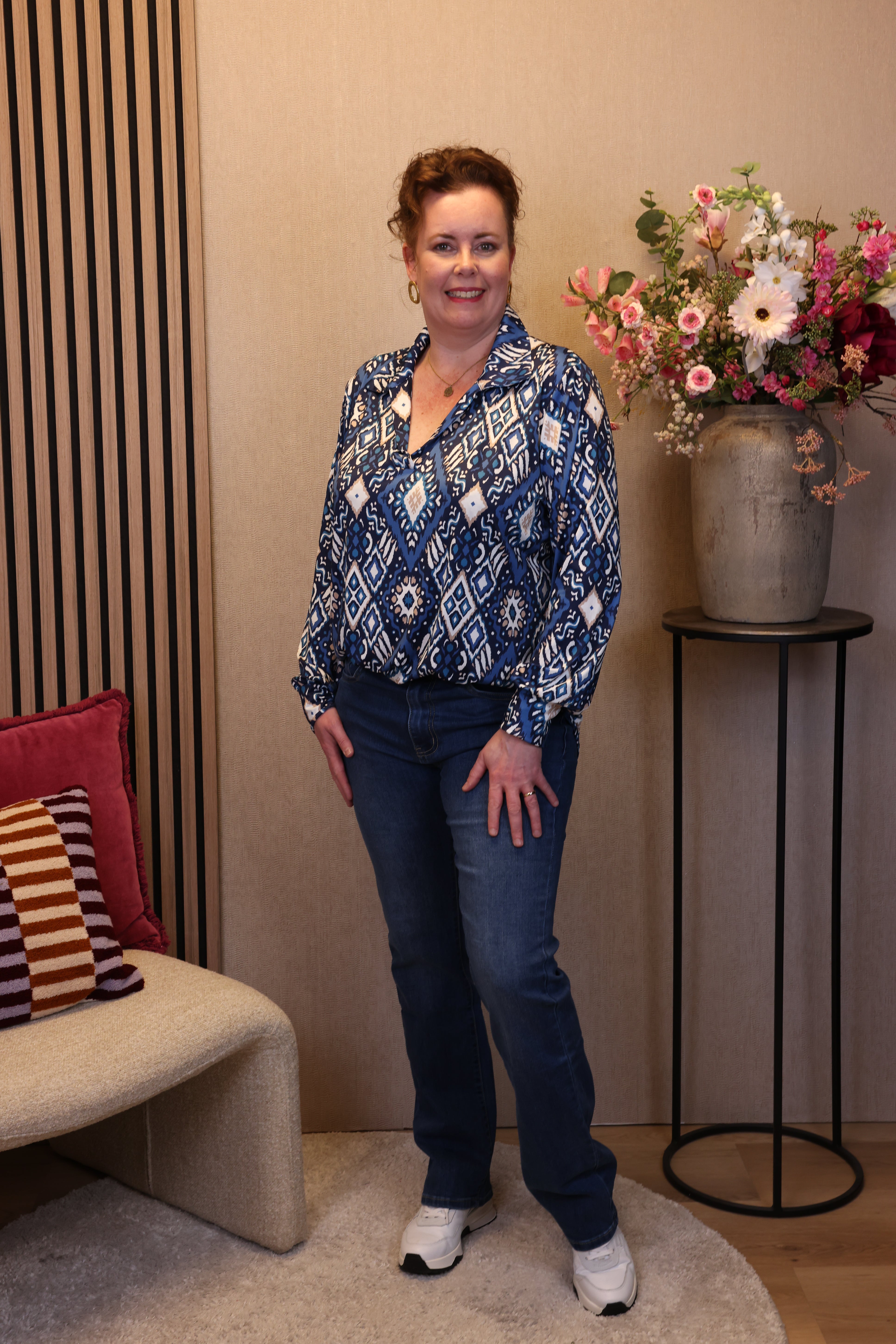 Dora | Bluse schwarz Langarm 52 bis 58