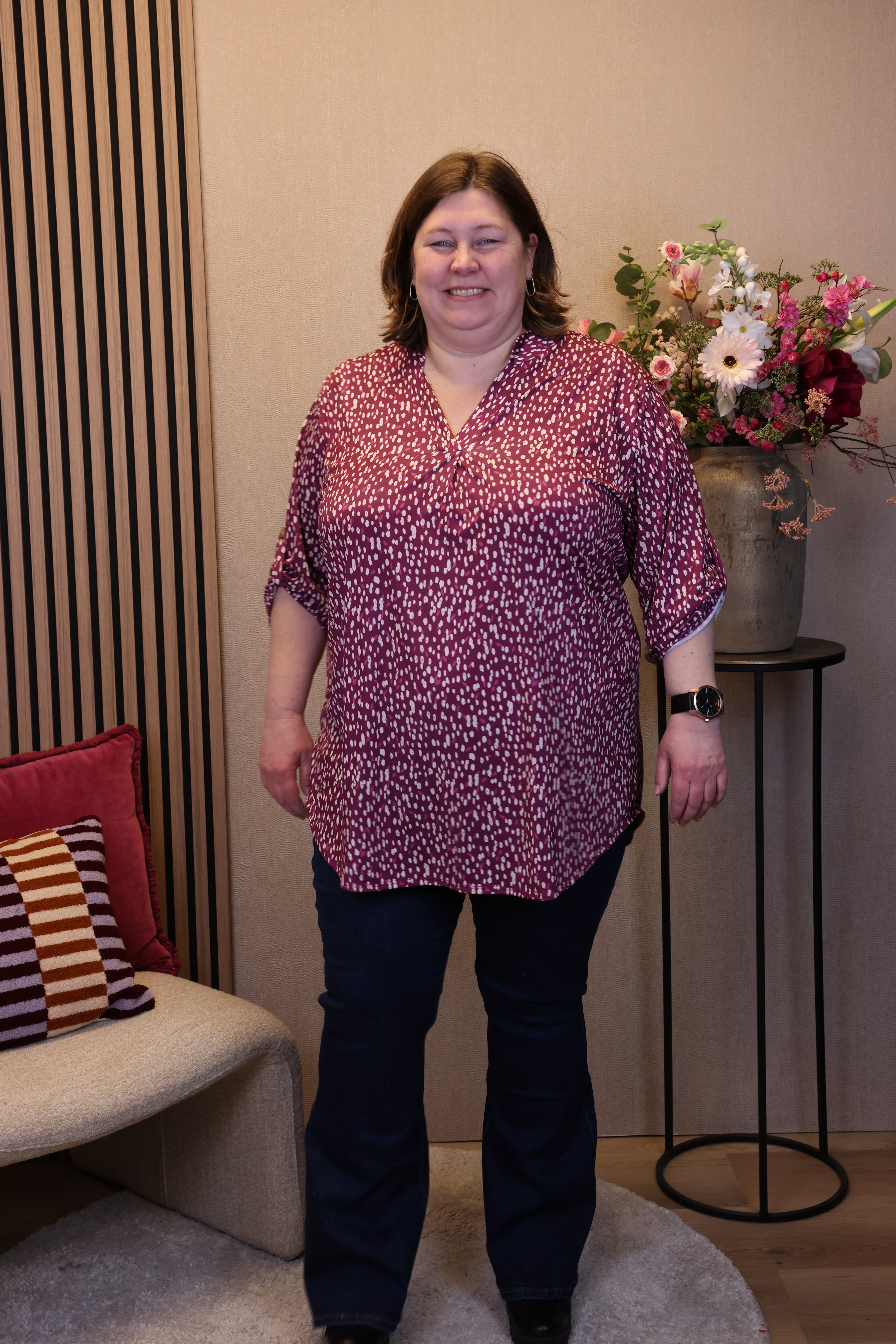 Dora | Bluse schwarz Langarm 52 bis 58