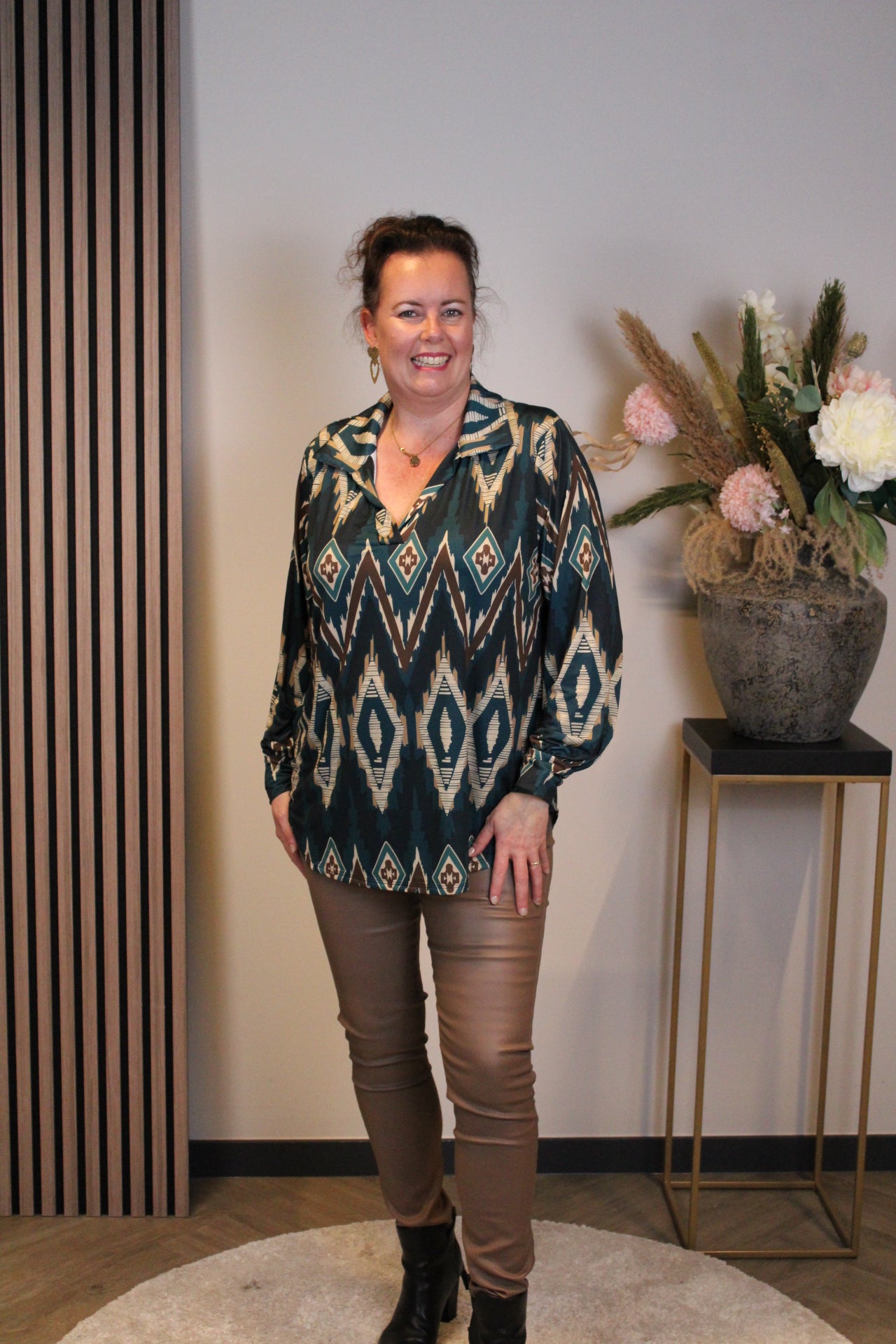 Dora | Bluse schwarz Langarm 52 bis 58