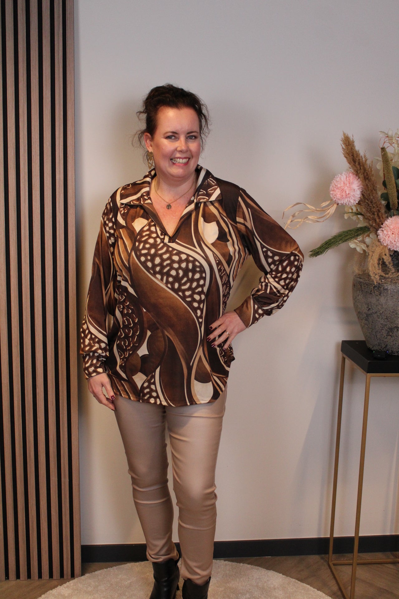 Dora | Bluse schwarz Langarm 52 bis 58