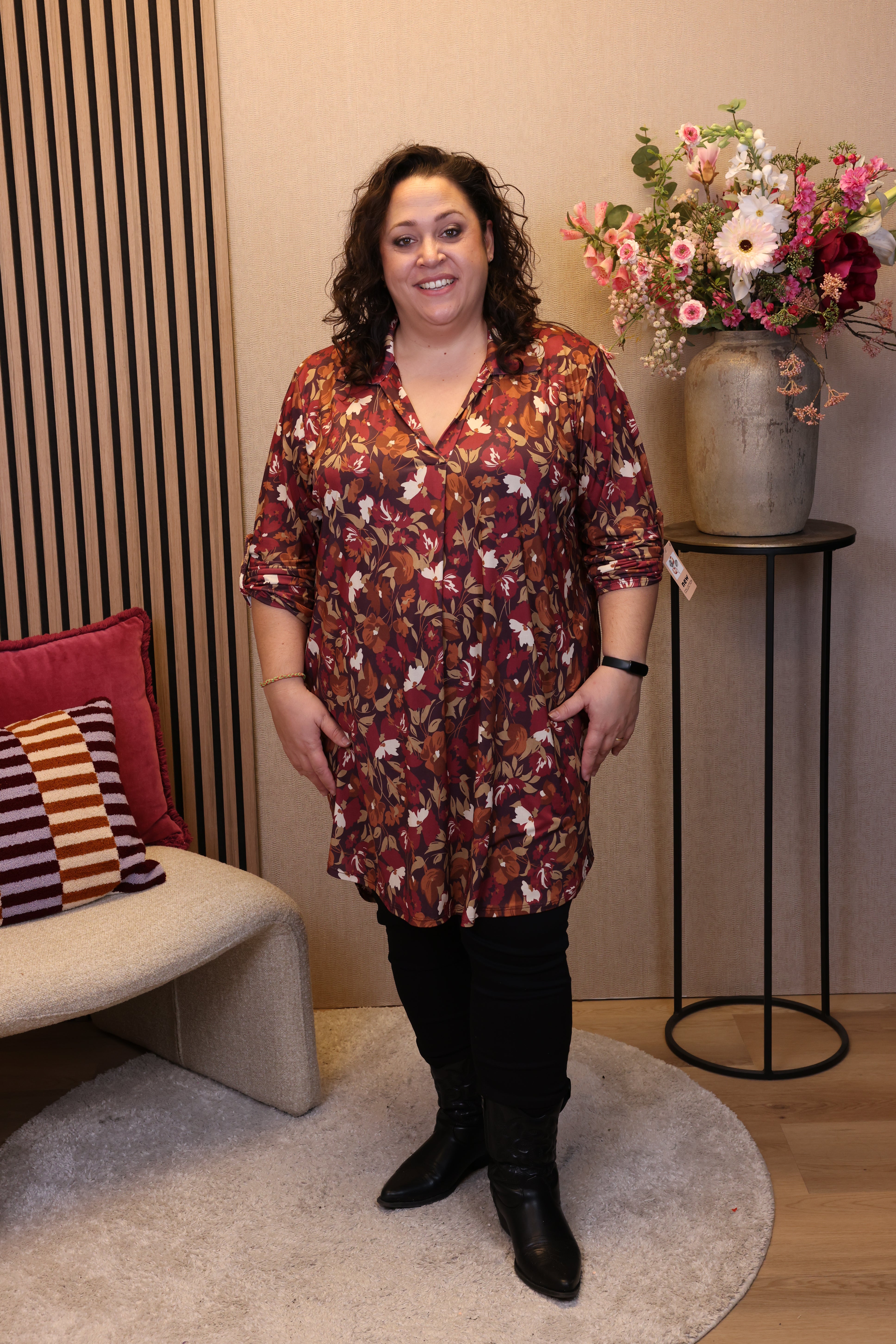 Dora | Bluse schwarz Langarm 52 bis 58