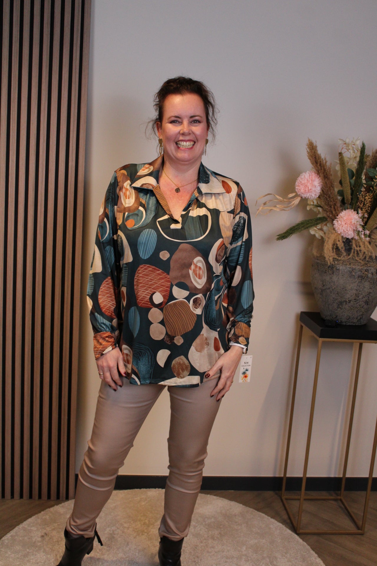 Verona | Bluse mit Kragen blau 48 bis 52