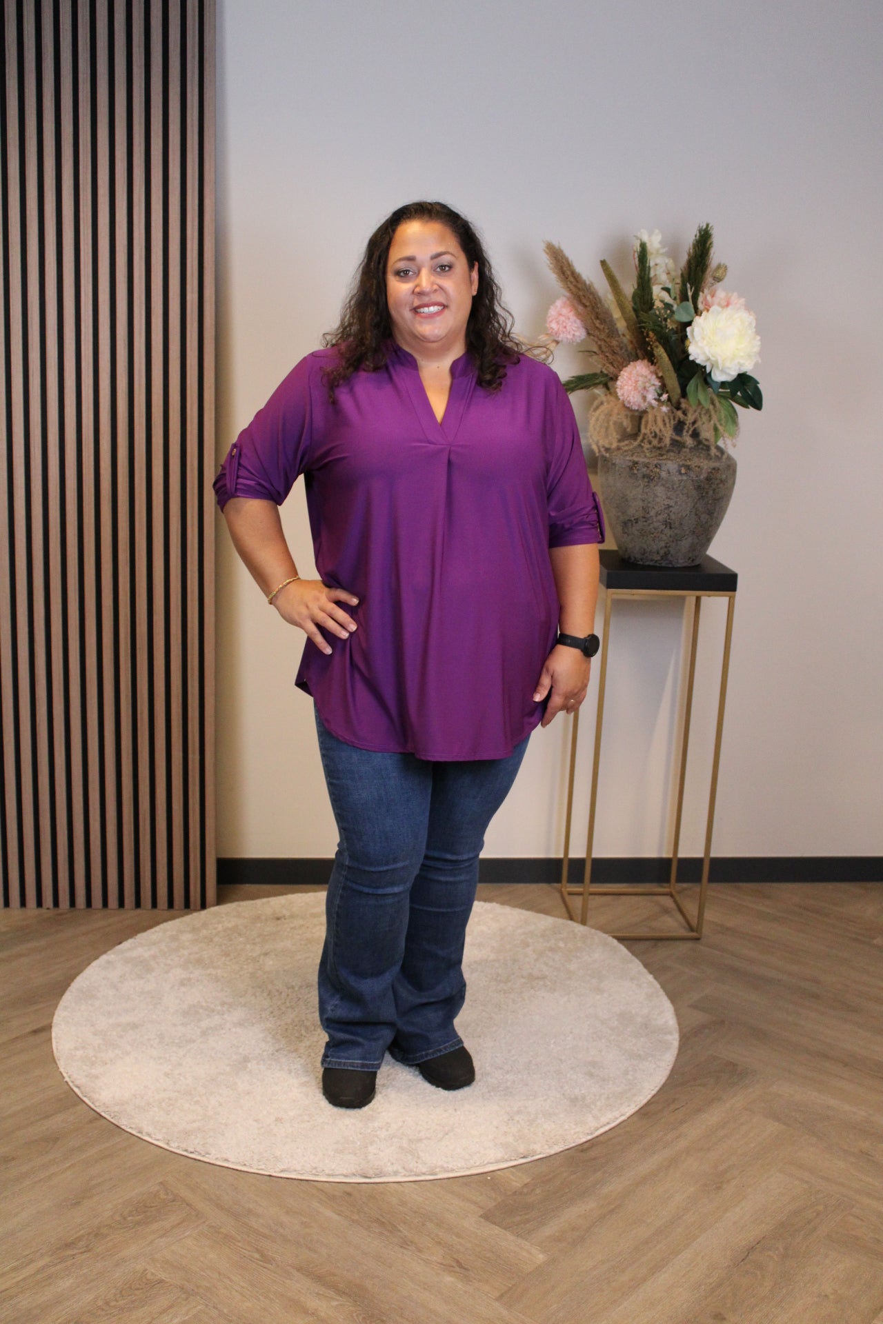 Mara | Bluse lila Langarm 48 bis 52