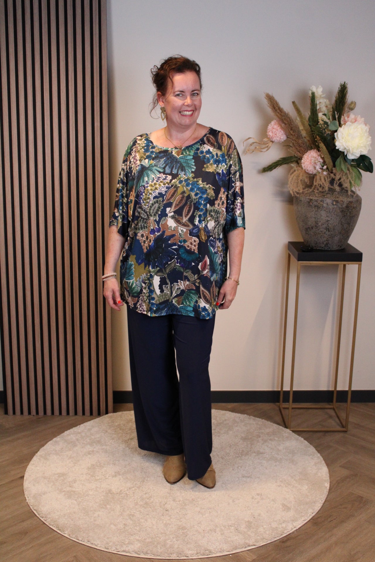 Dora | Bluse schwarz Langarm 52 bis 58