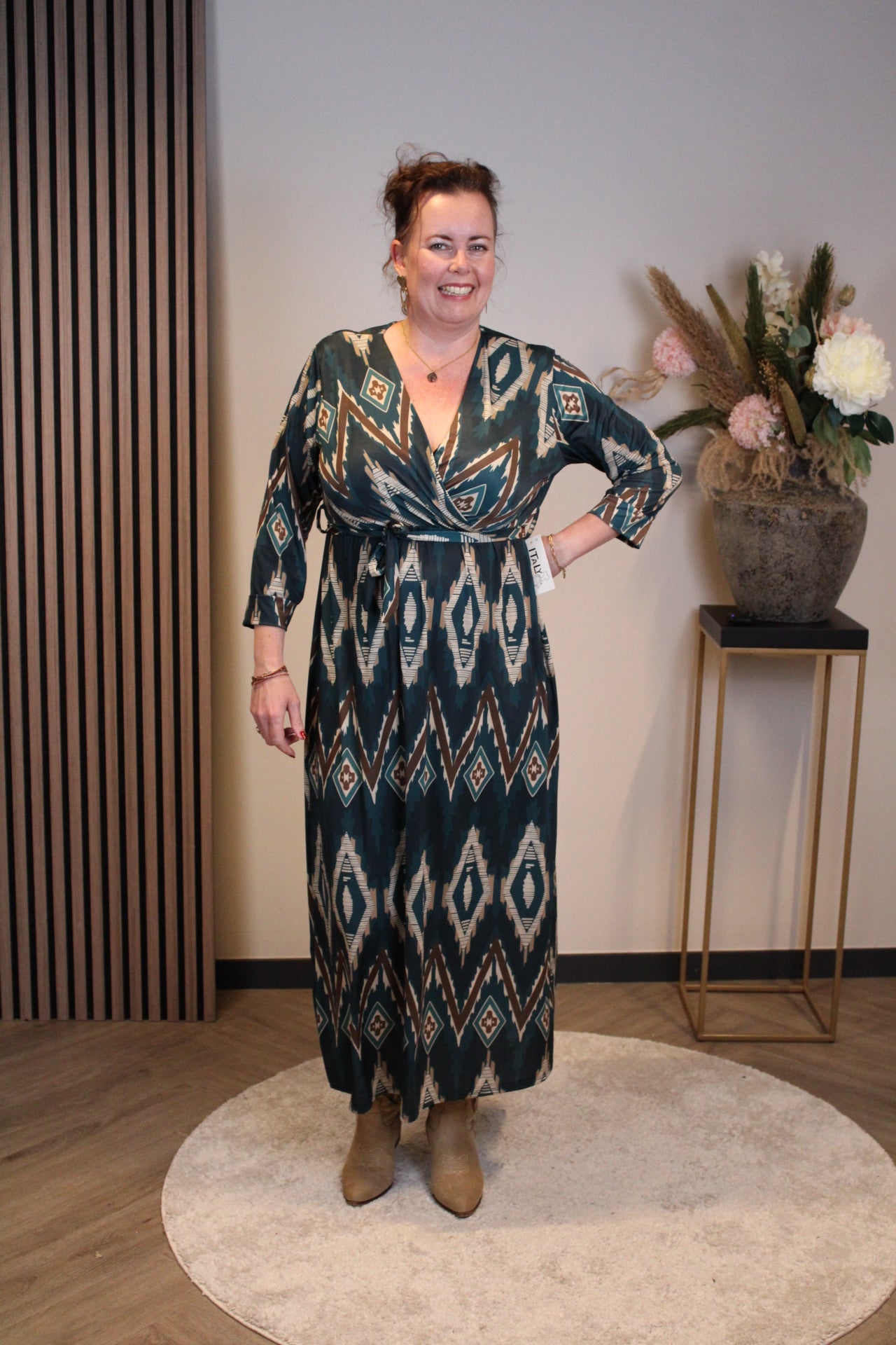 Britt | Blaues Langarmkleid 38 bis 44