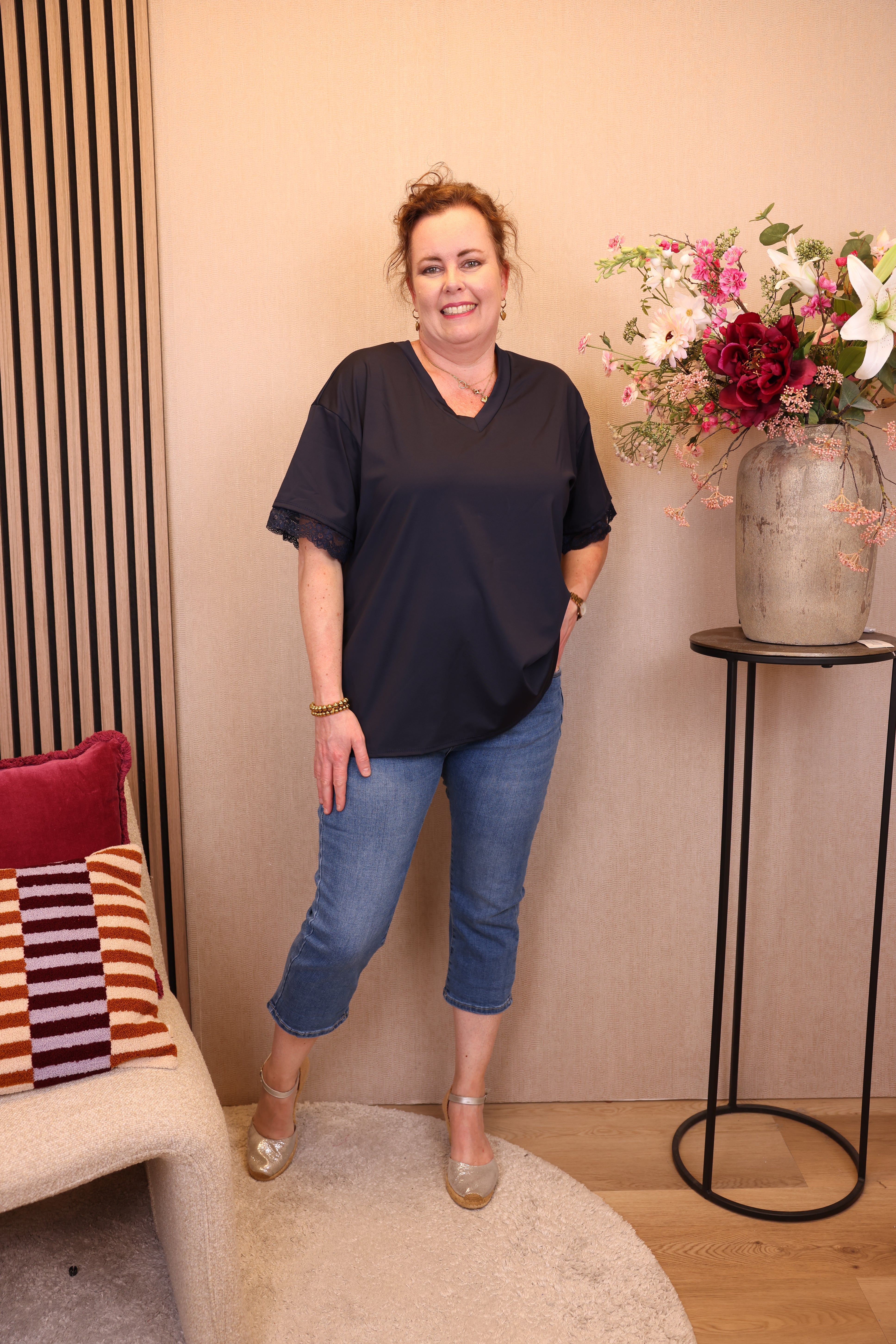 Dora | Bluse schwarz Langarm 52 bis 58
