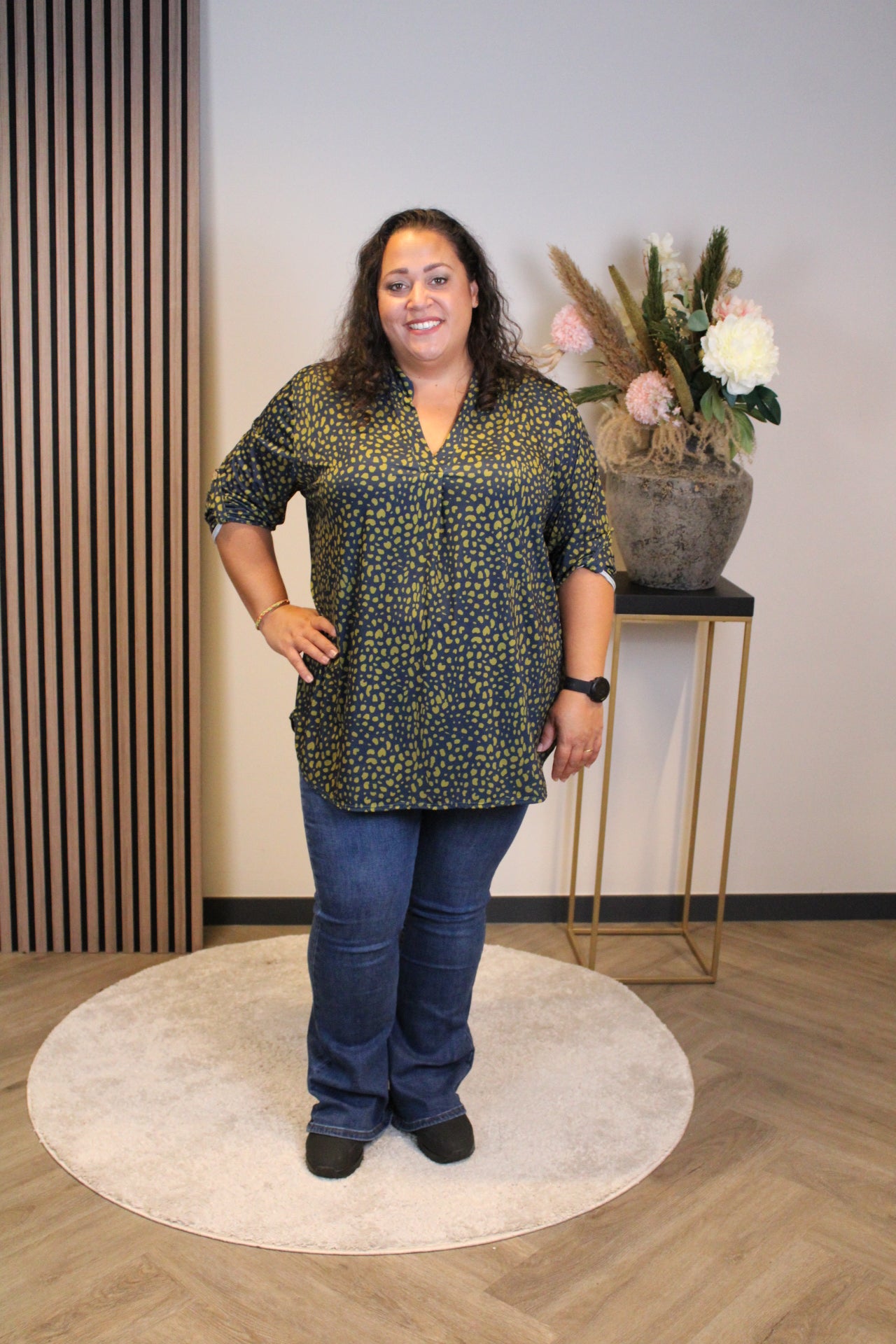 Hester | Bluse aqua/grün Langarm 48 bis 52