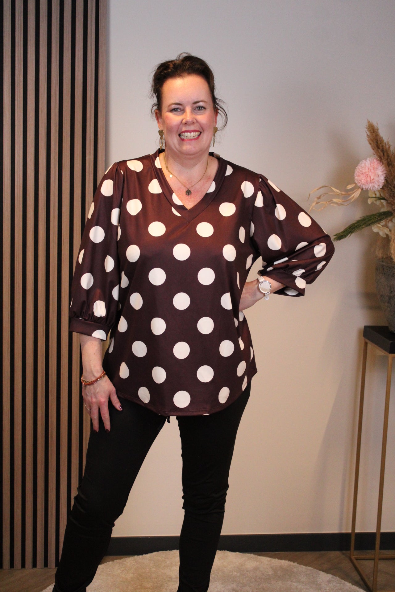 Dora | Bluse schwarz Langarm 52 bis 58