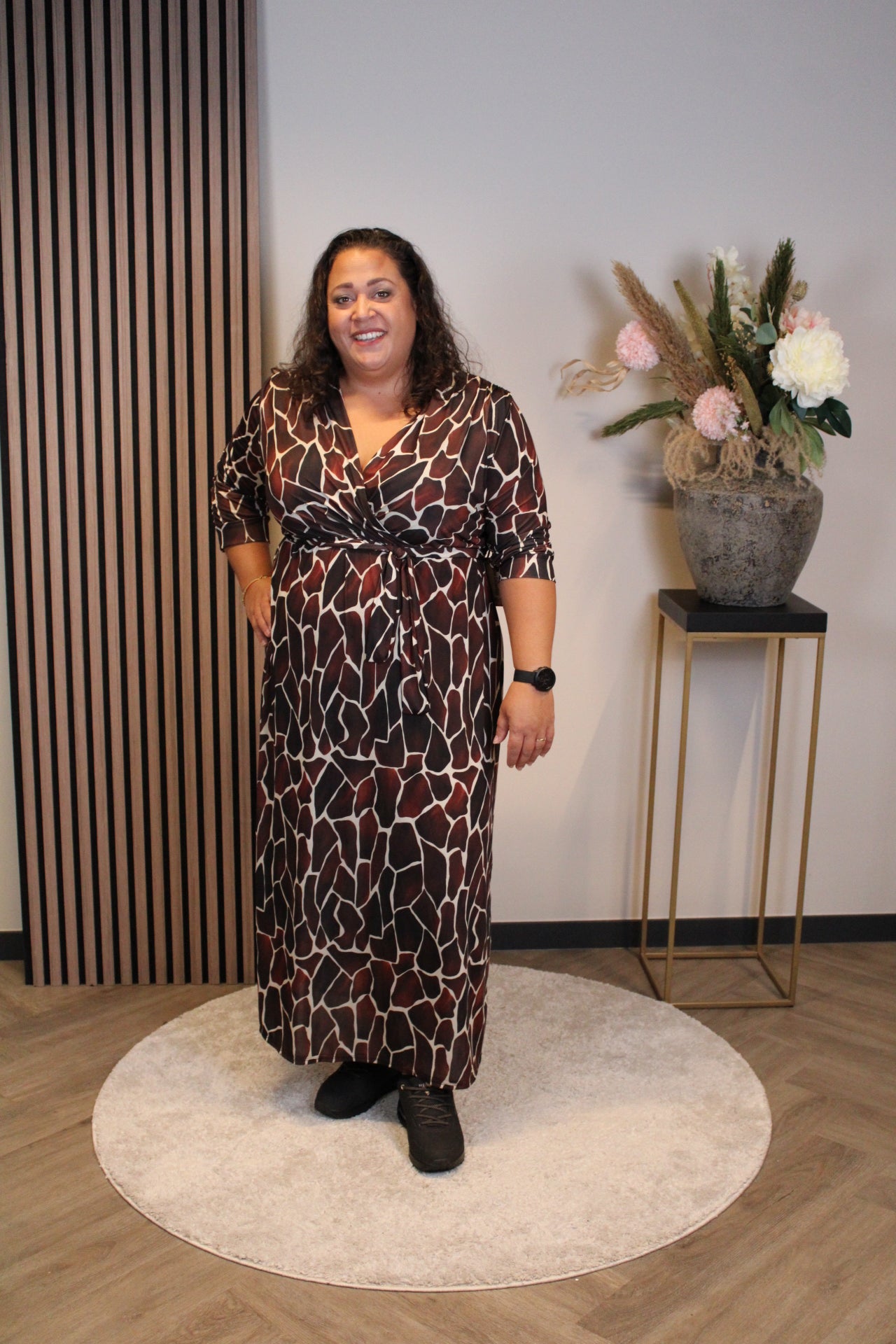Leona | Braunes Langarmkleid 46 bis 50