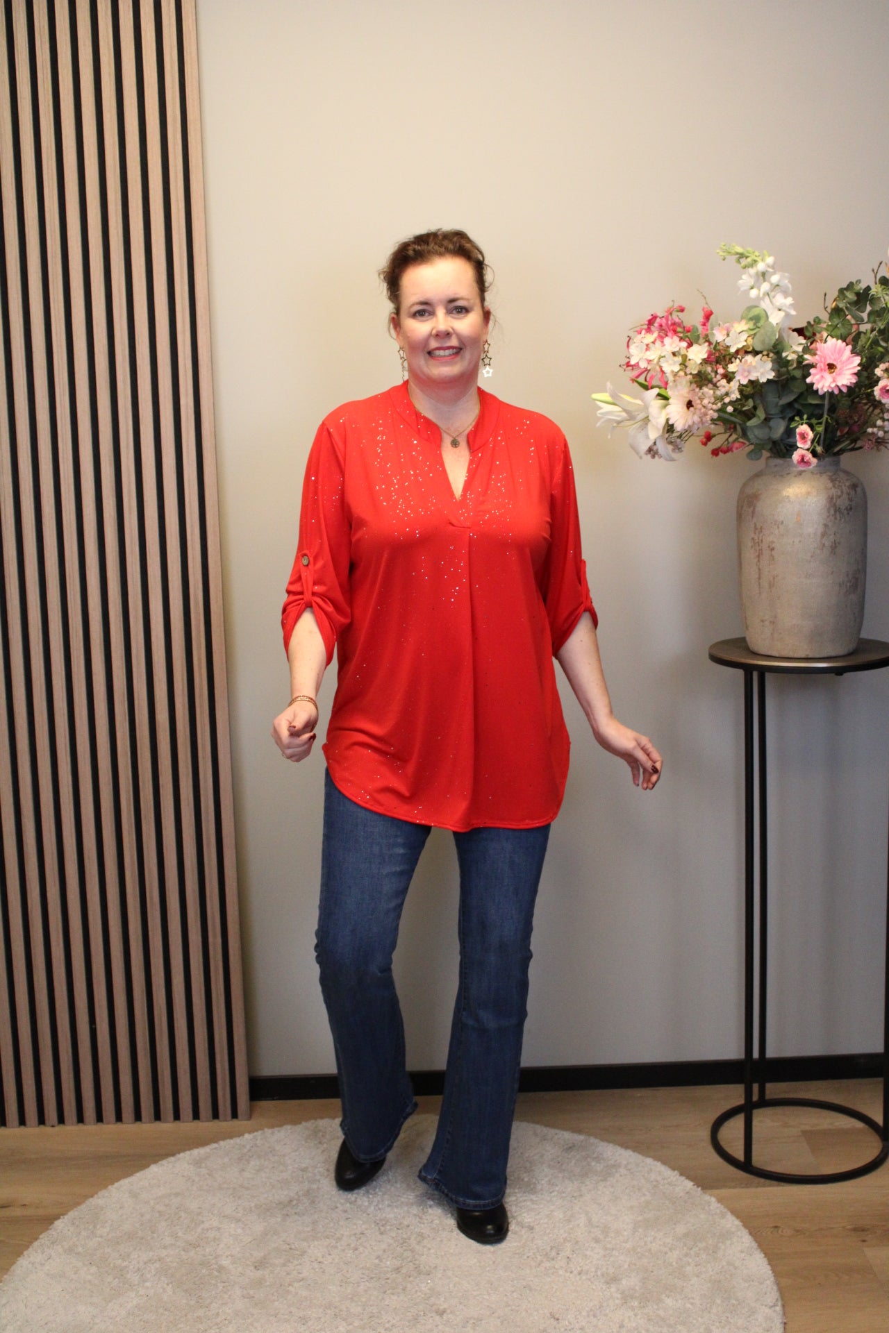 Dora | Bluse schwarz Langarm 52 bis 58