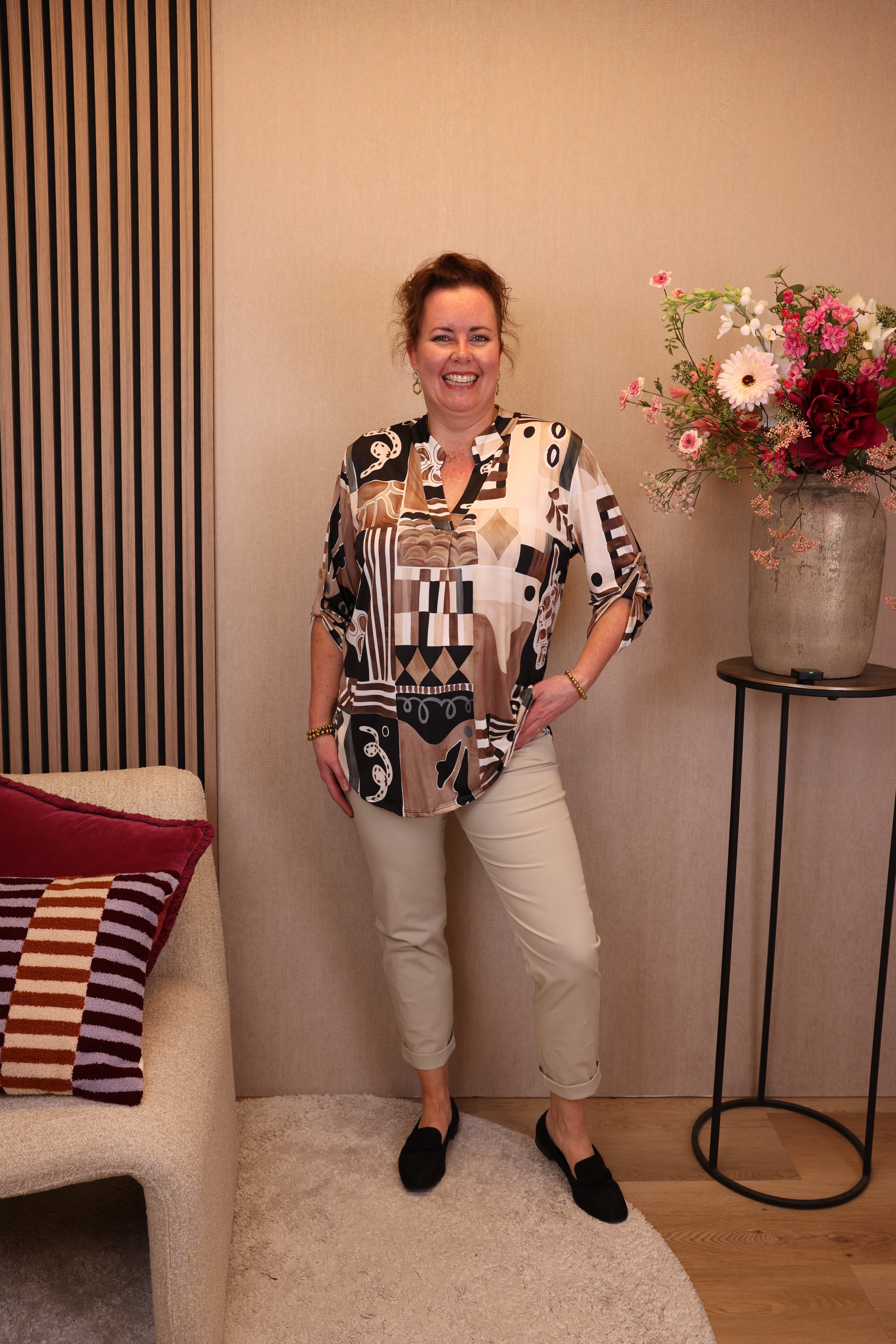 Dora | Bluse schwarz Langarm 52 bis 58