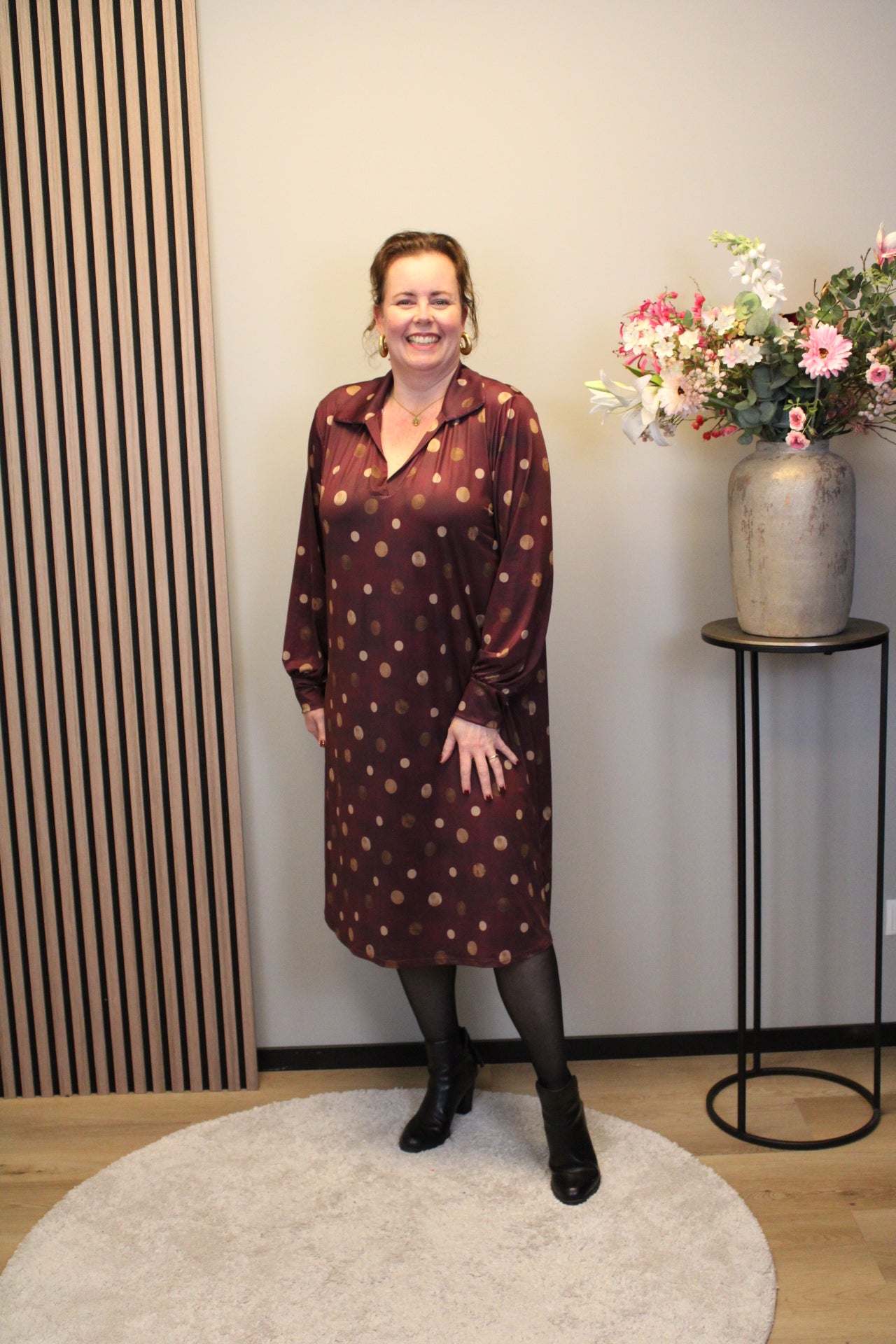 Christa | Grünes Kleid mit langen Ärmeln, Größe 38 bis 44