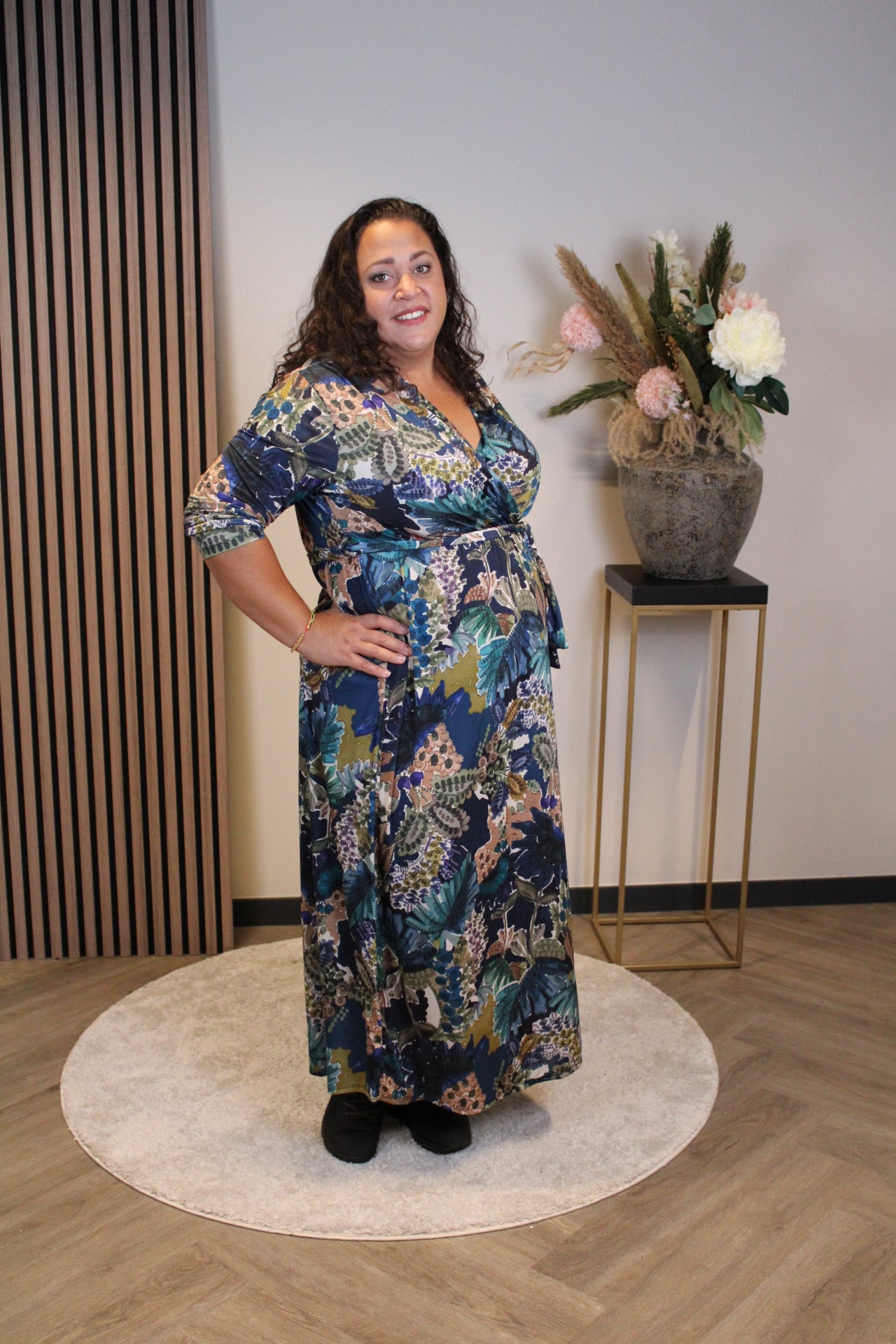 Christa | Kleid blau Langarm 46 bis 50