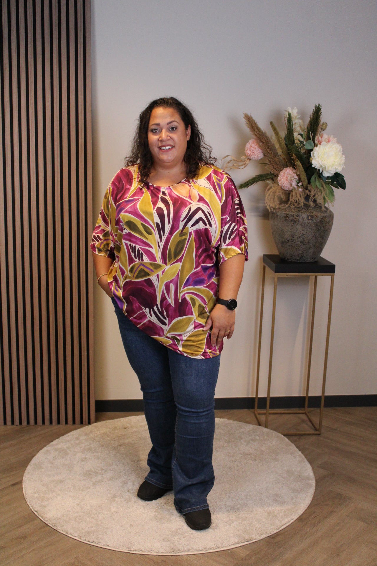 Dora | Bluse schwarz Langarm 52 bis 58