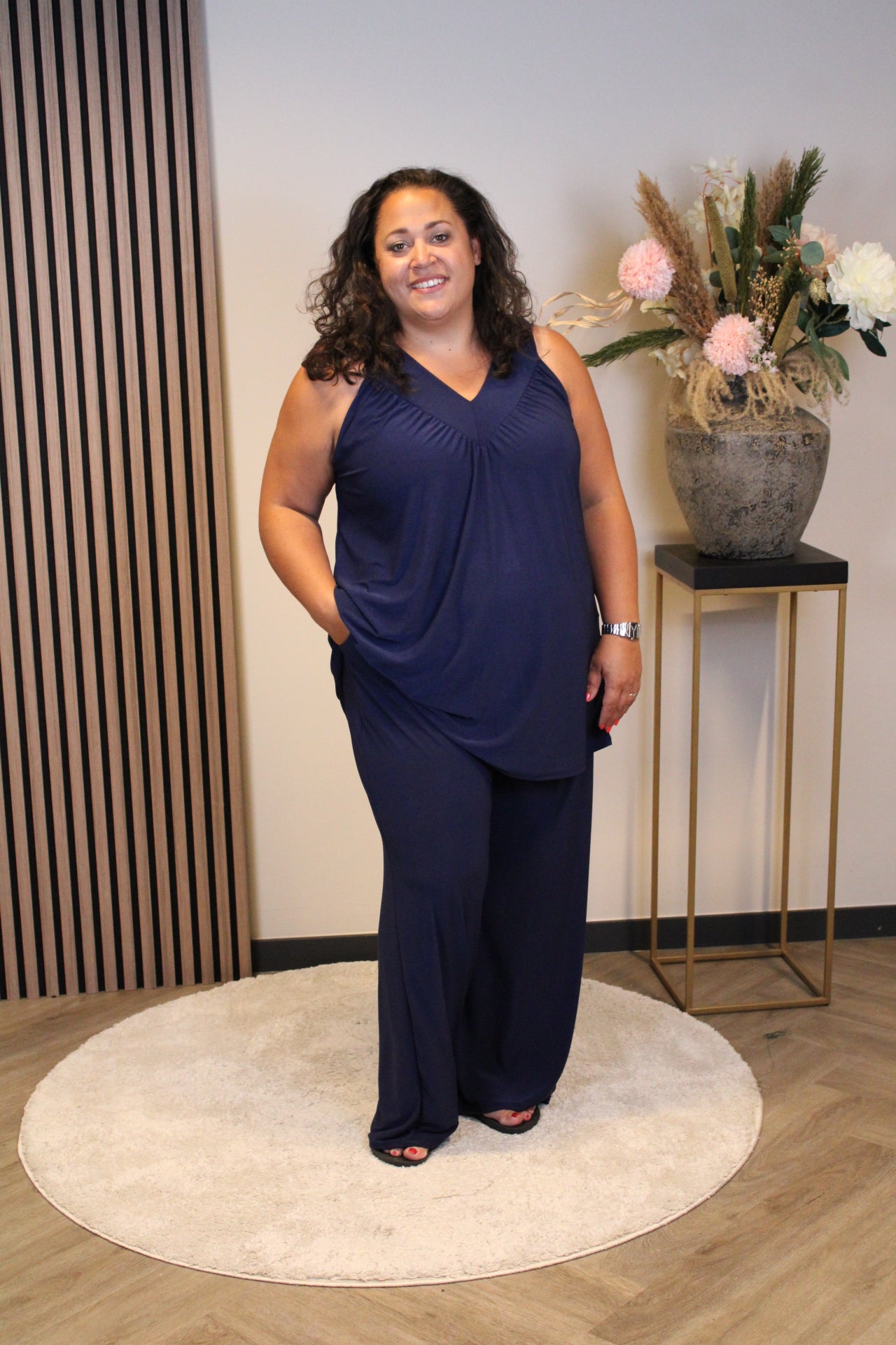 Ellen | Blaue Hose mit Taschen 48 bis 54
